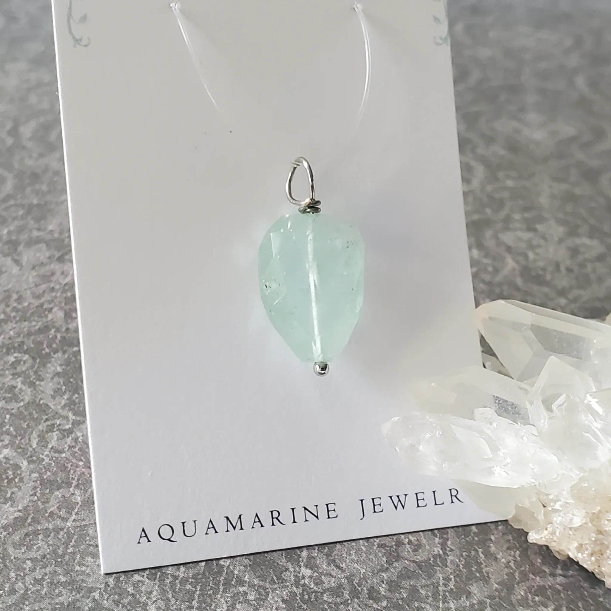27mm x 13mm x 9.5mm Aquamarine Pendant (photo 7 of 9)