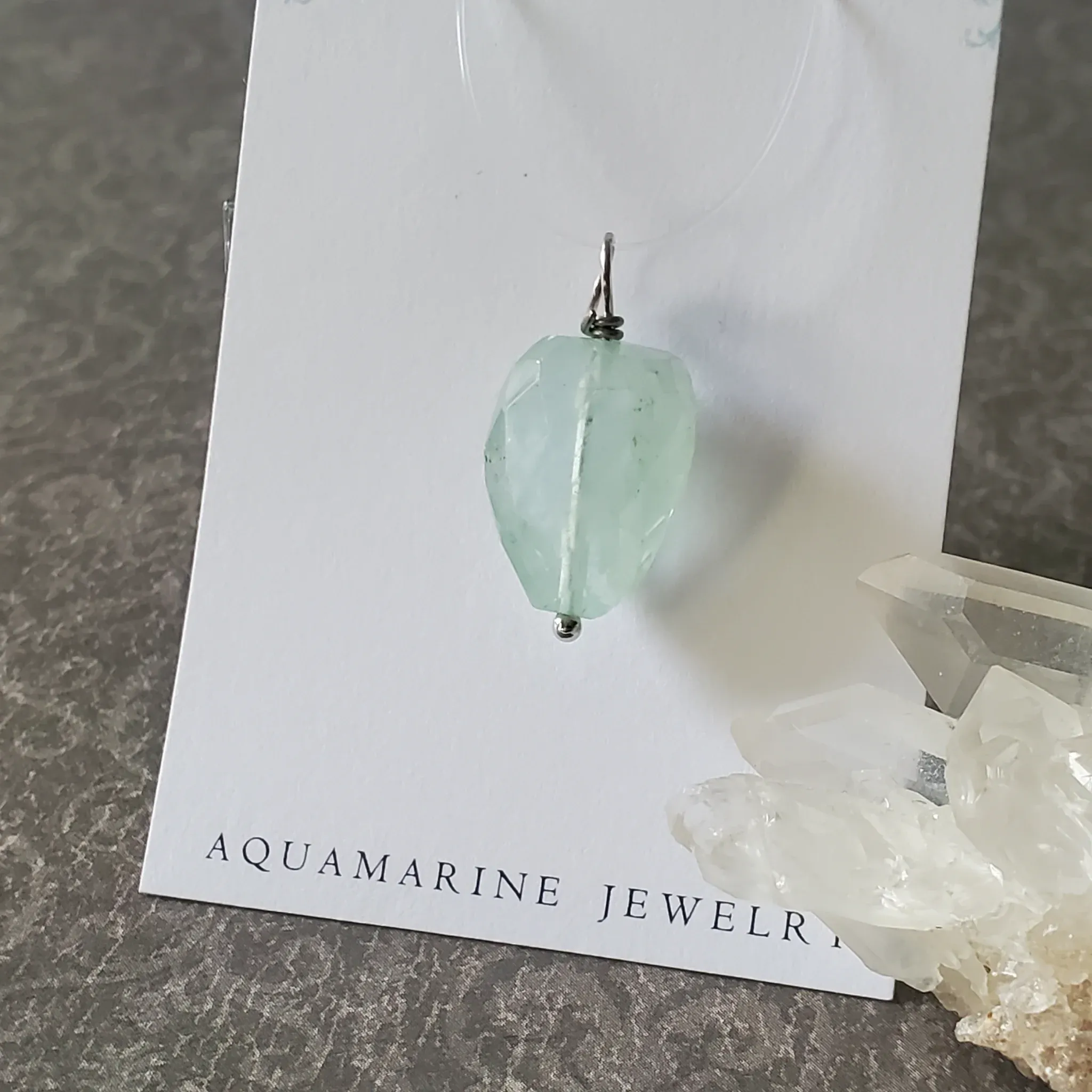 27mm x 13mm x 9.5mm Aquamarine Pendant (photo 8 of 9)