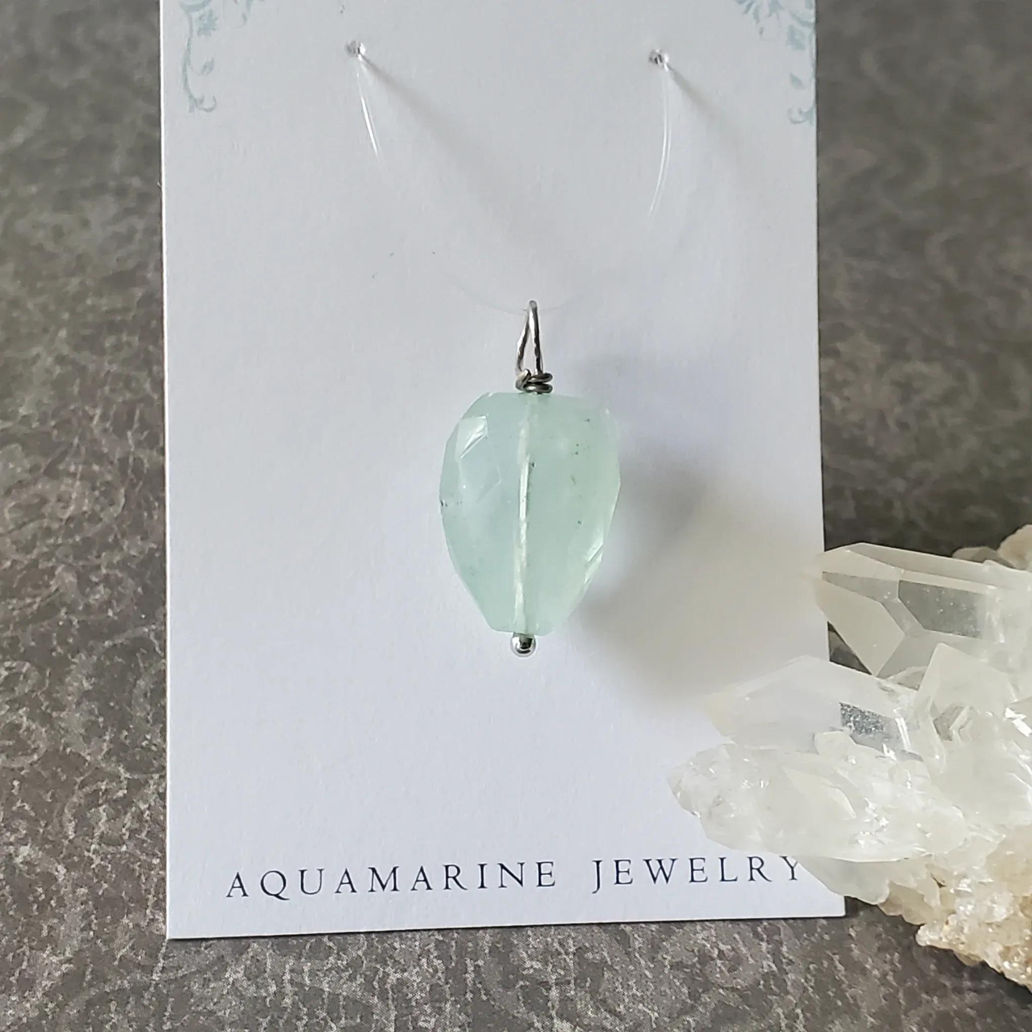 27mm x 13mm x 9.5mm Aquamarine Pendant (photo 9 of 9)