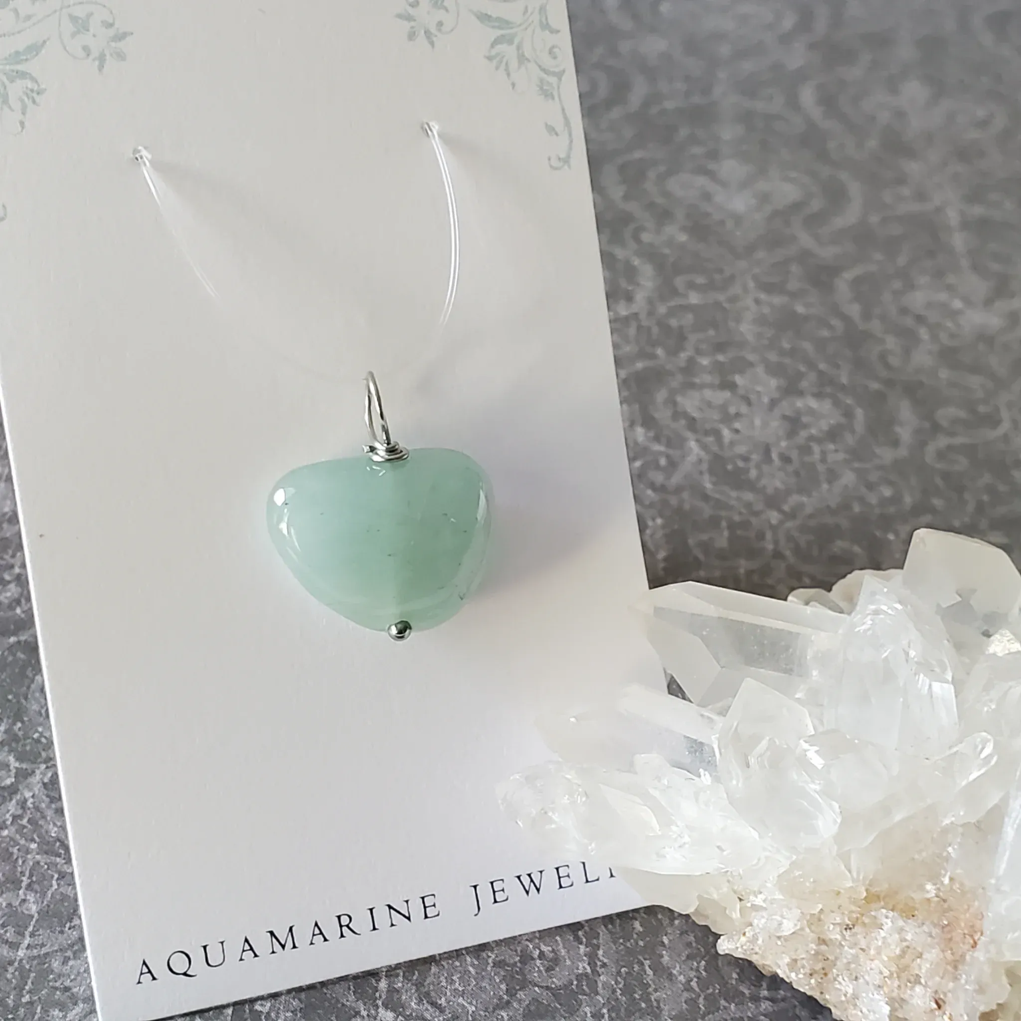 21mm x 19mm x 8mm Aquamarine Pendant