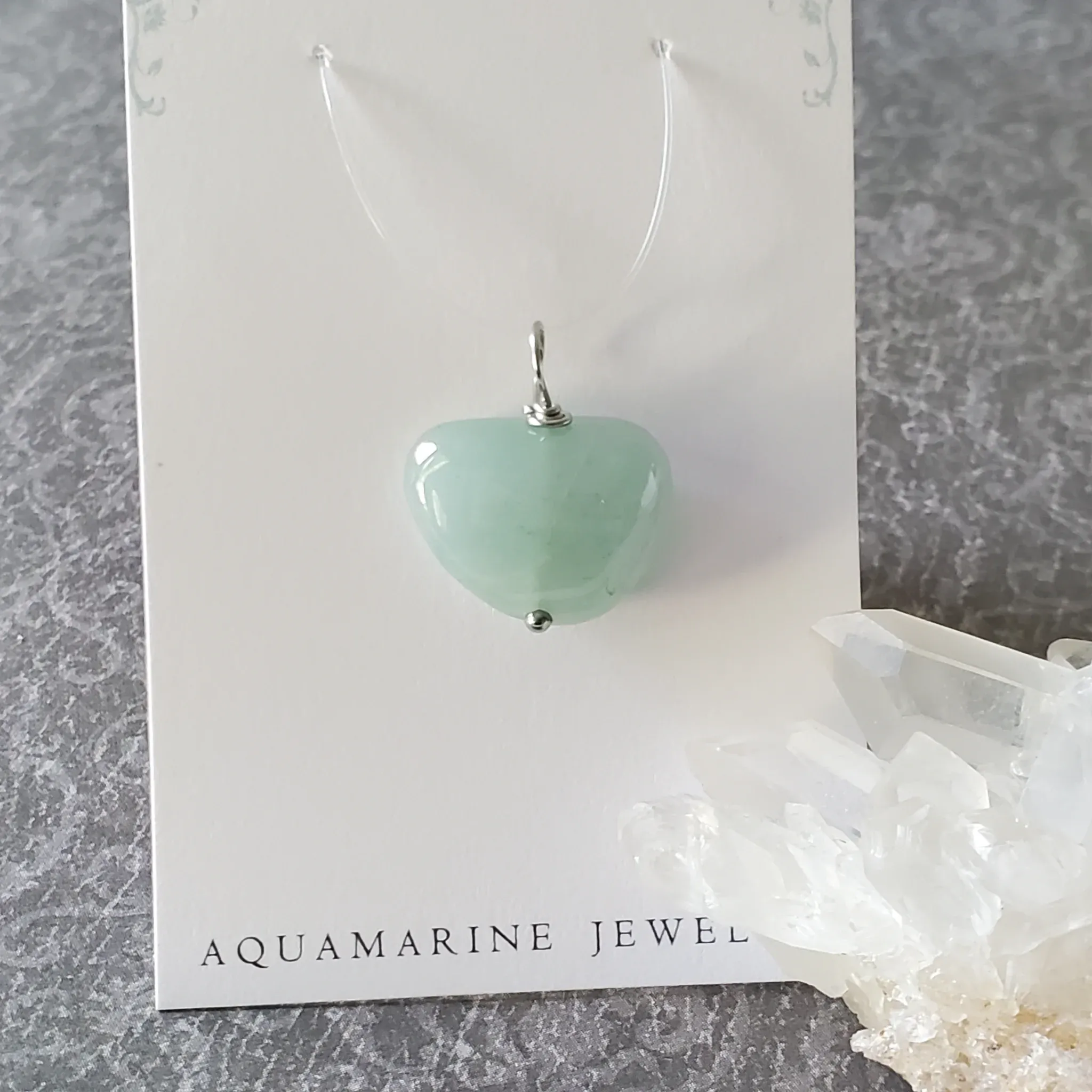 21mm x 19mm x 8mm Aquamarine Pendant (photo 3 of 9)