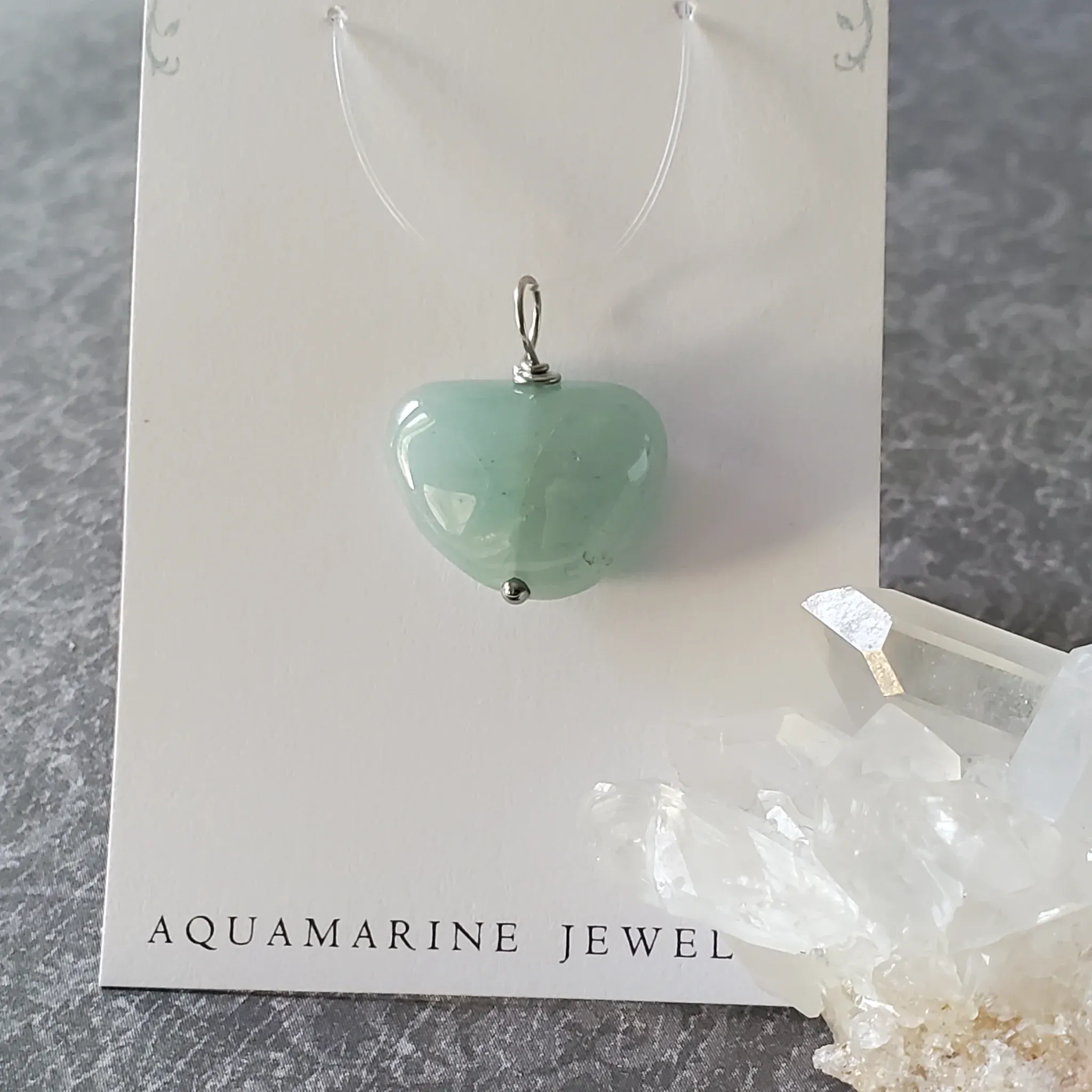21mm x 19mm x 8mm Aquamarine Pendant (photo 5 of 9)