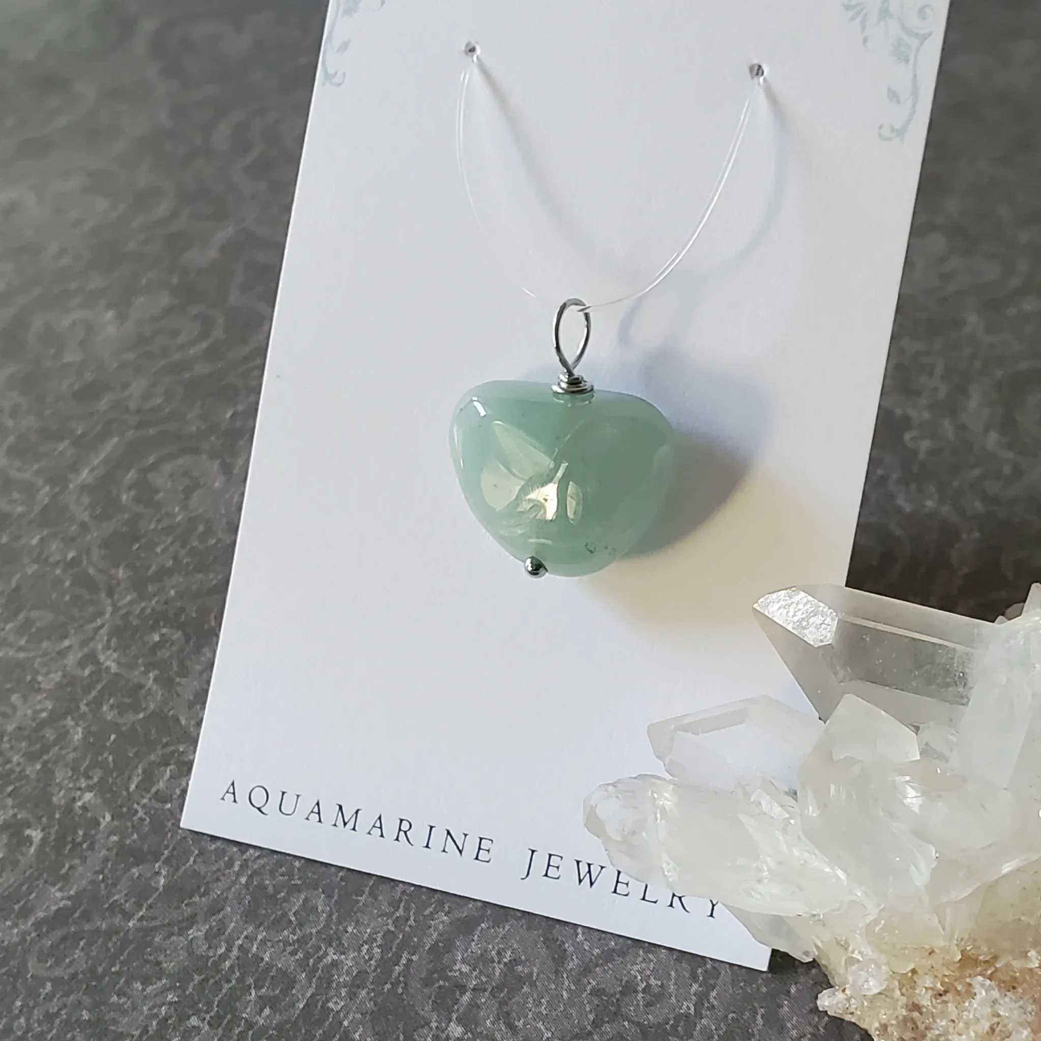 21mm x 19mm x 8mm Aquamarine Pendant (photo 8 of 9)