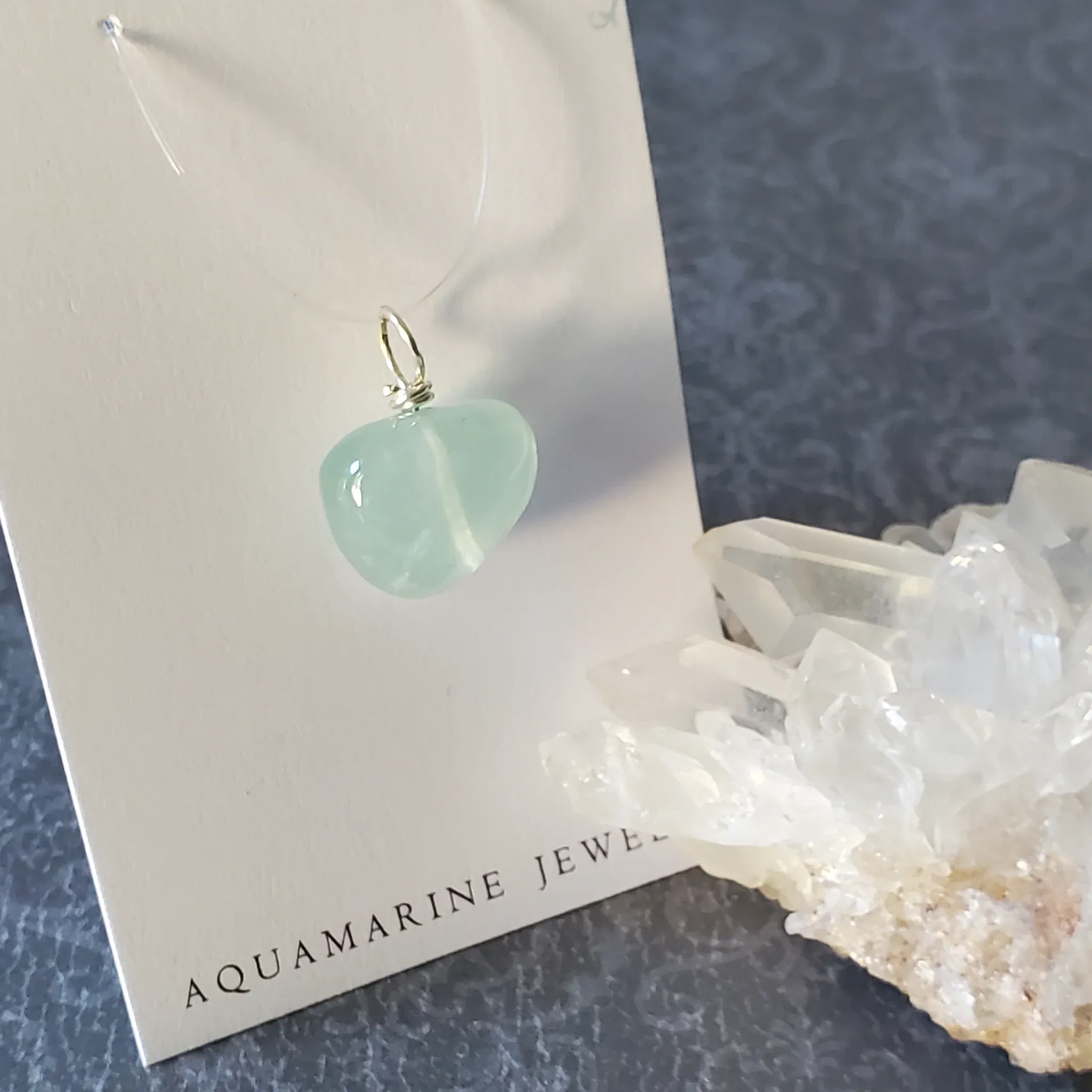 20mm x 16mm x 10mm Aquamarine Pendant