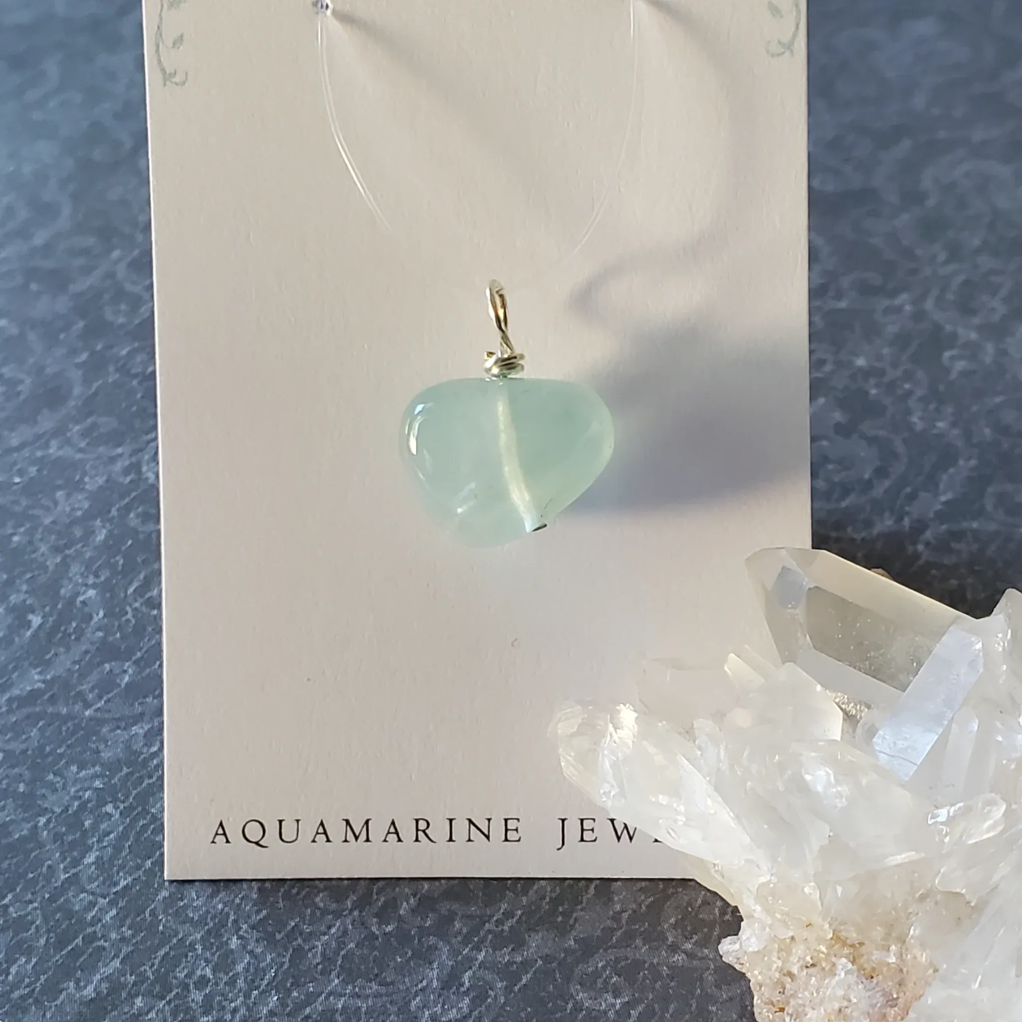 20mm x 16mm x 10mm Aquamarine Pendant (photo 5 of 10)