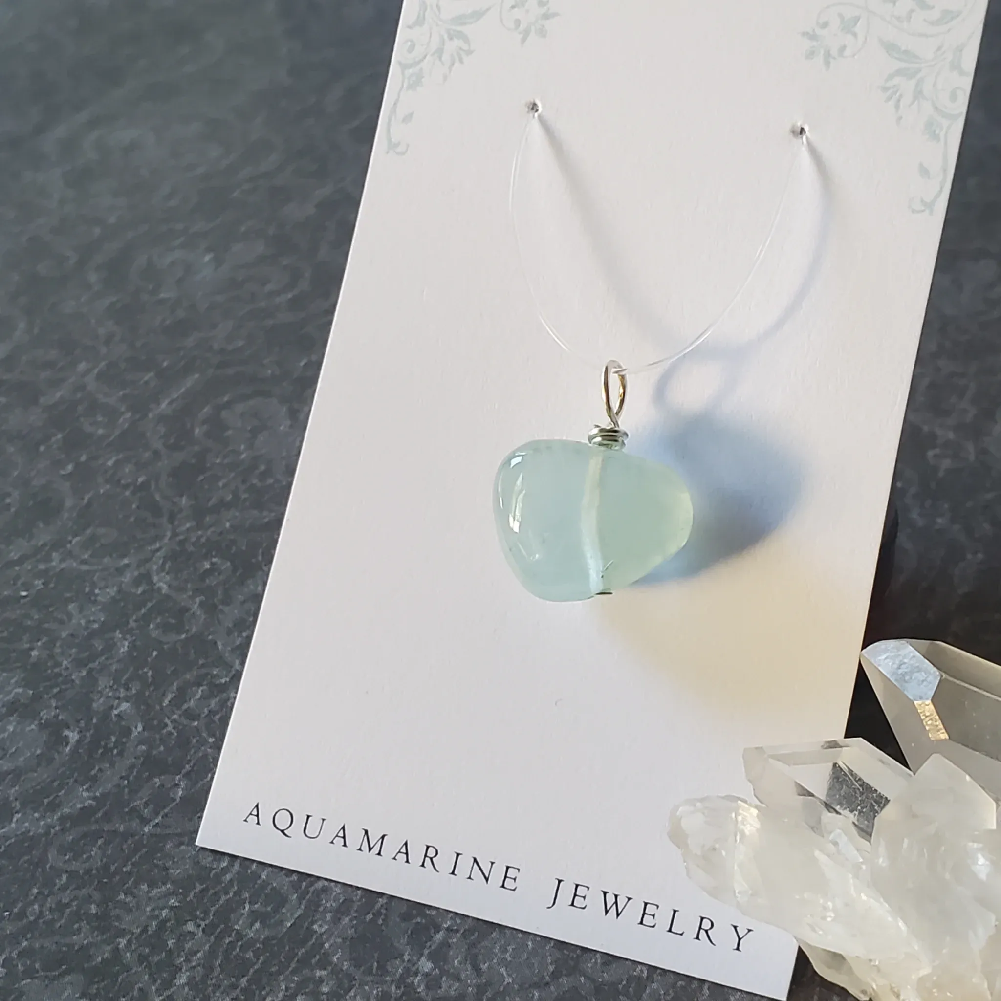 20mm x 16mm x 10mm Aquamarine Pendant (photo 7 of 10)