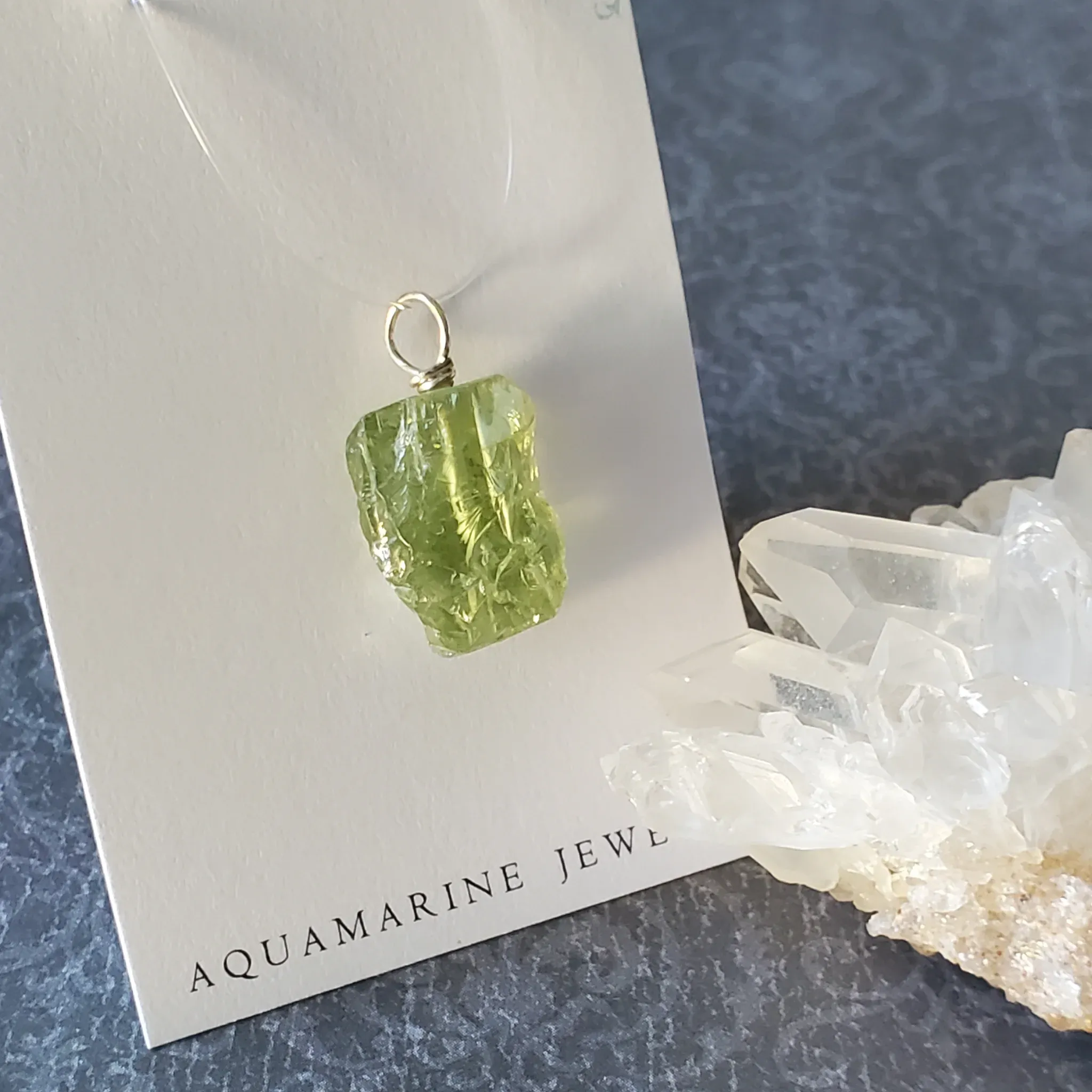 25mm x 15mm x 10mm Aquamarine Pendant