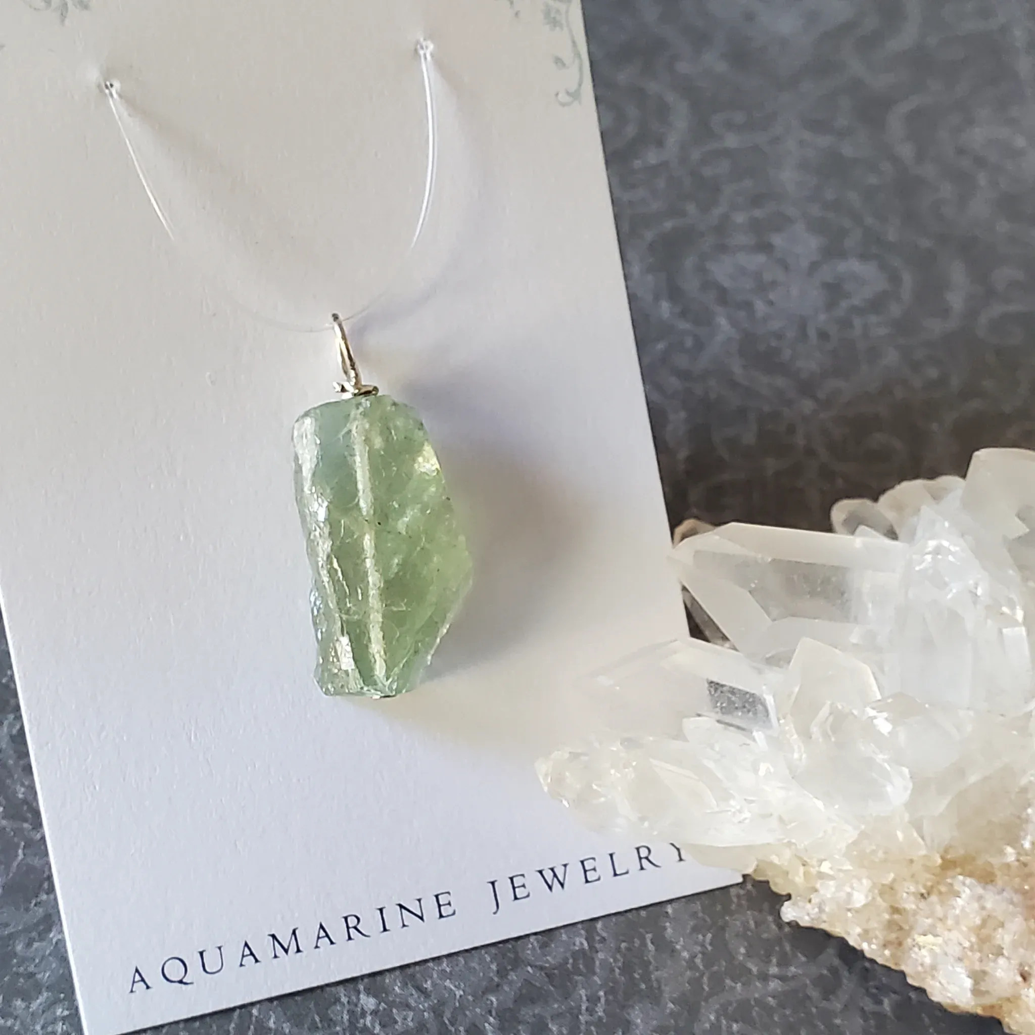 29mm x 12mm x 8mm Aquamarine Pendant