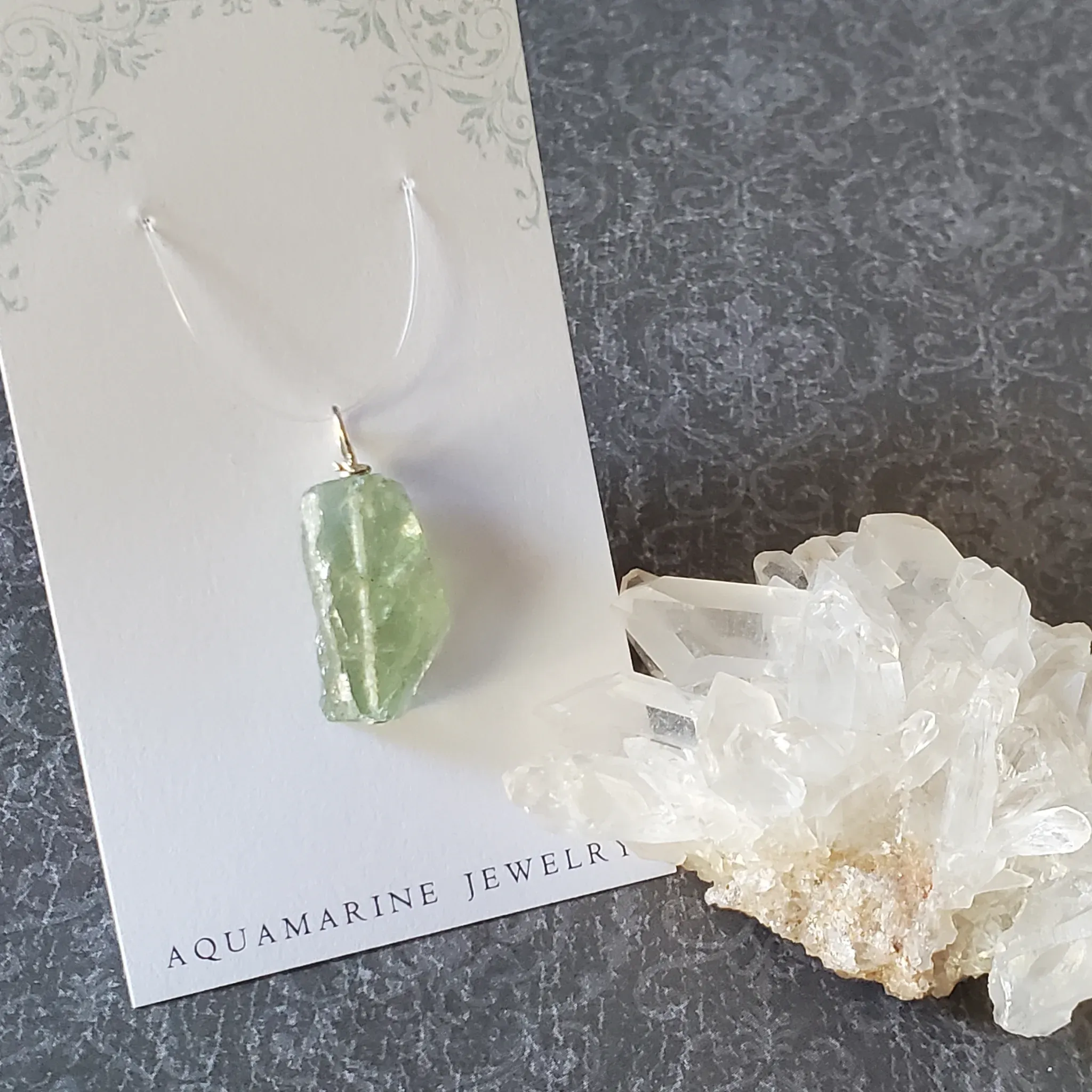 29mm x 12mm x 8mm Aquamarine Pendant (photo 2 of 10)