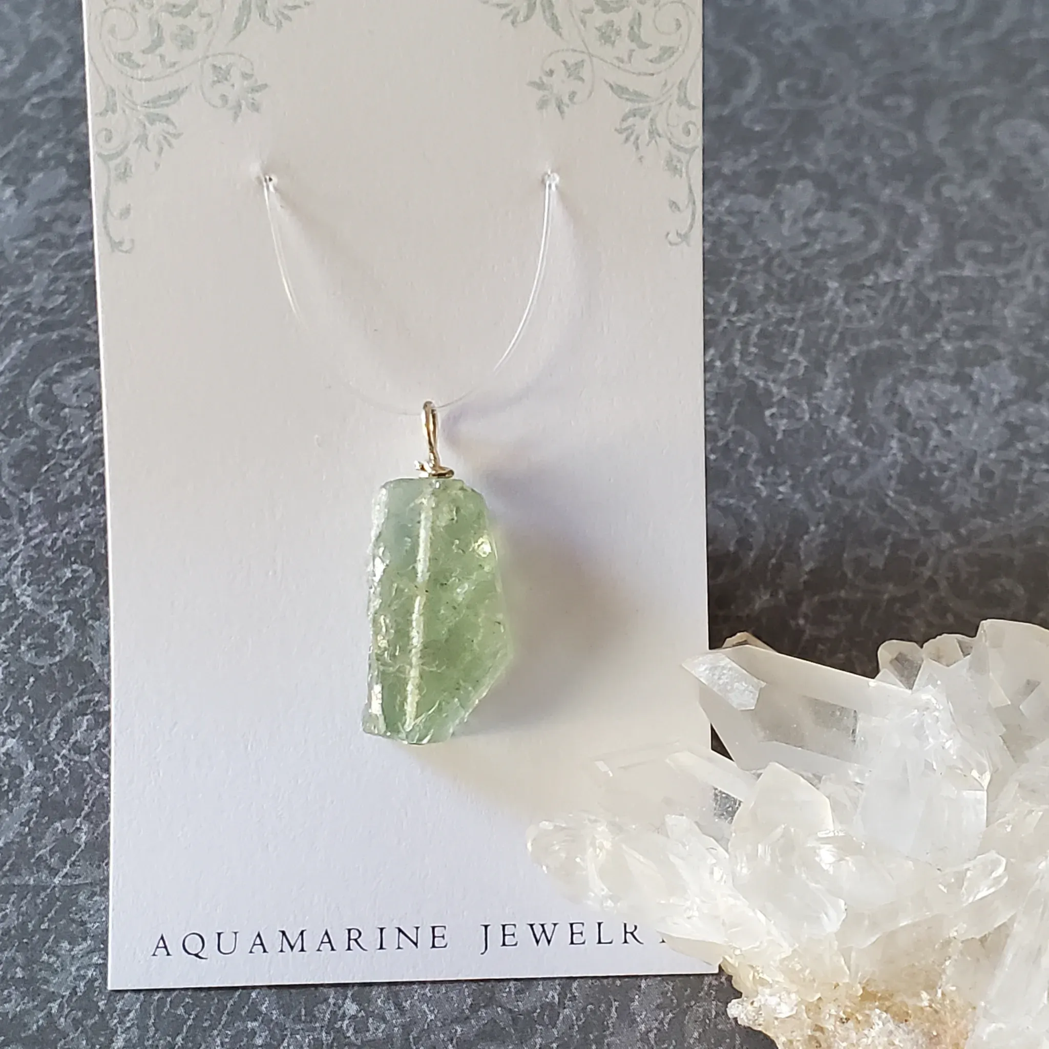 29mm x 12mm x 8mm Aquamarine Pendant (photo 3 of 10)
