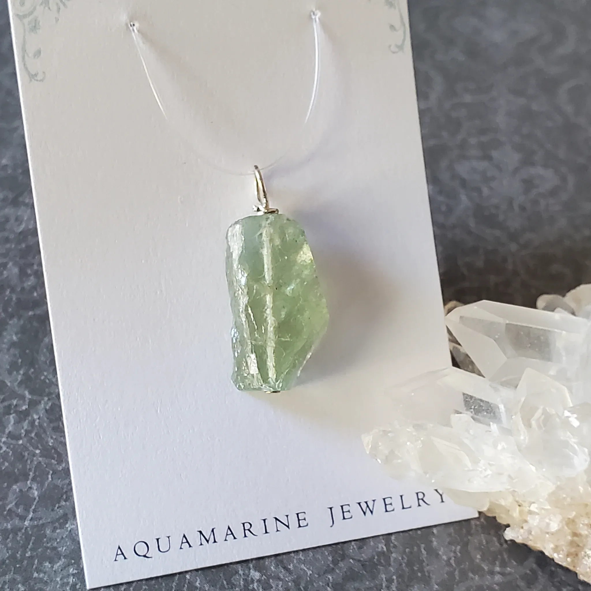29mm x 12mm x 8mm Aquamarine Pendant (photo 4 of 10)