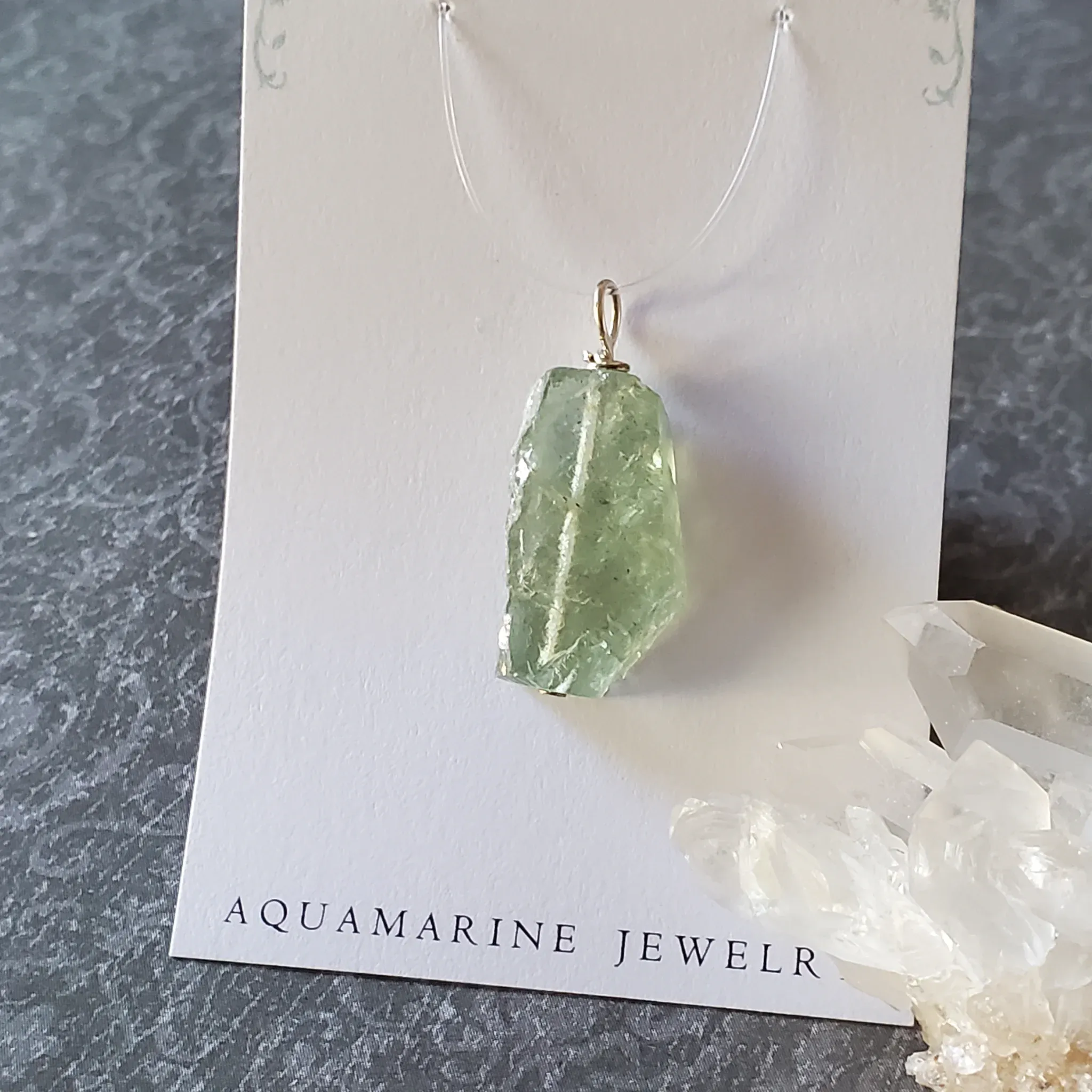 29mm x 12mm x 8mm Aquamarine Pendant (photo 5 of 10)