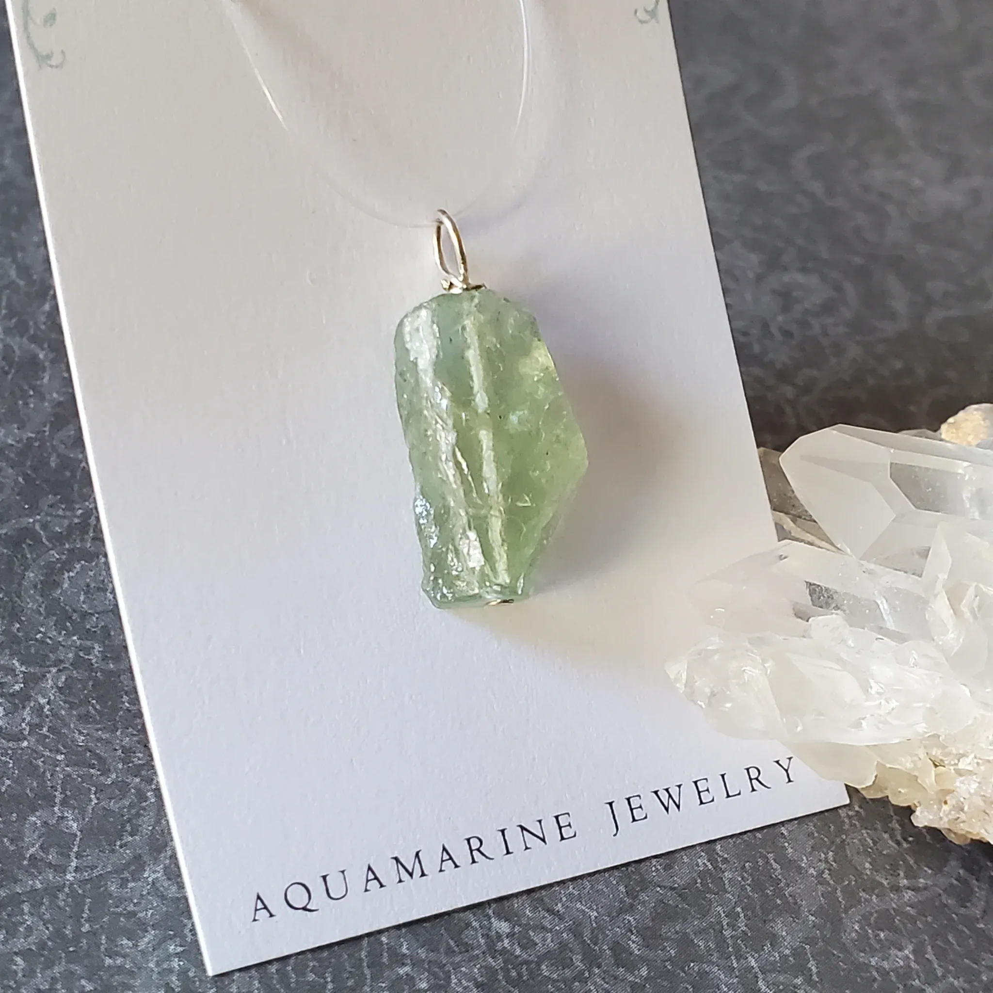 29mm x 12mm x 8mm Aquamarine Pendant (photo 6 of 10)
