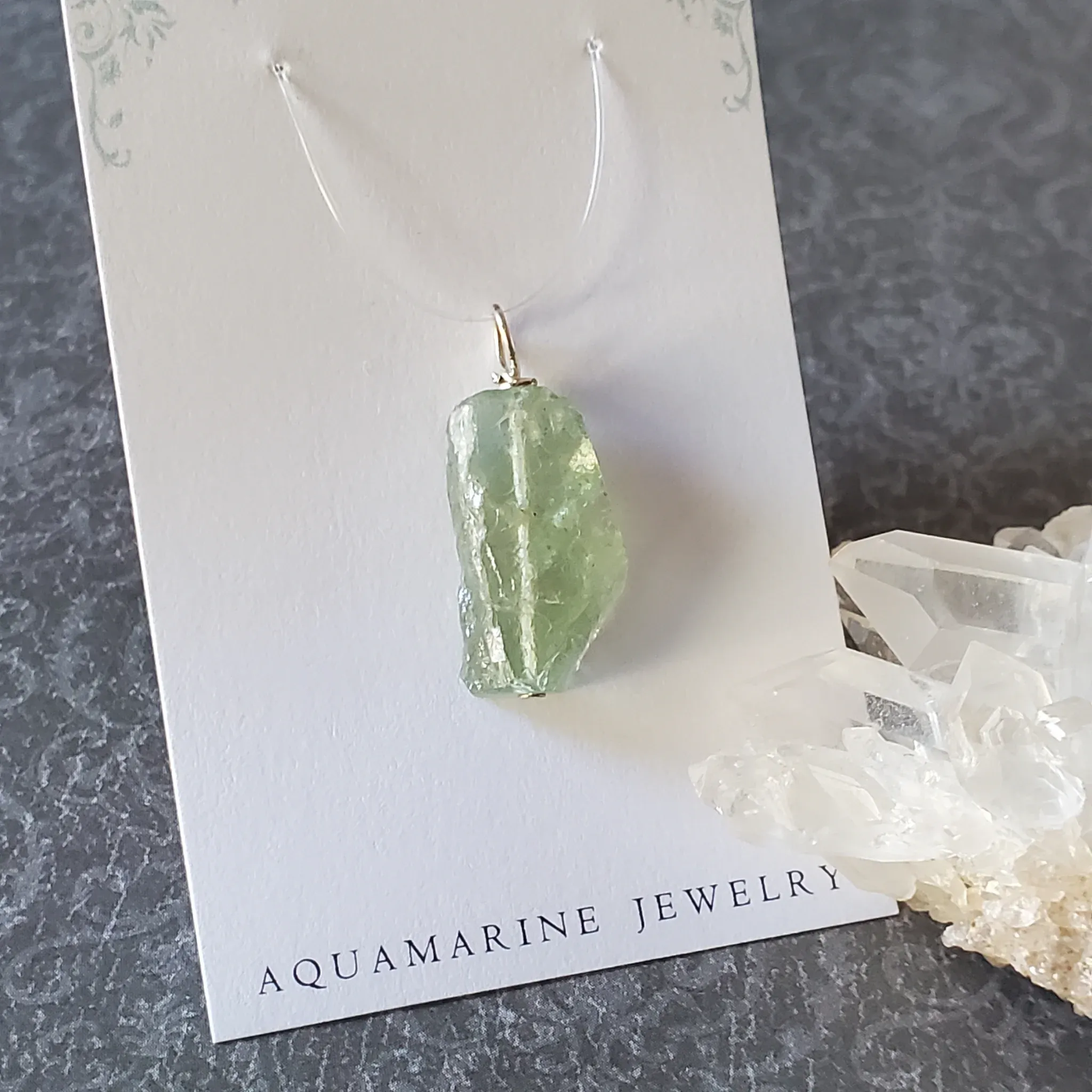 29mm x 12mm x 8mm Aquamarine Pendant (photo 7 of 10)