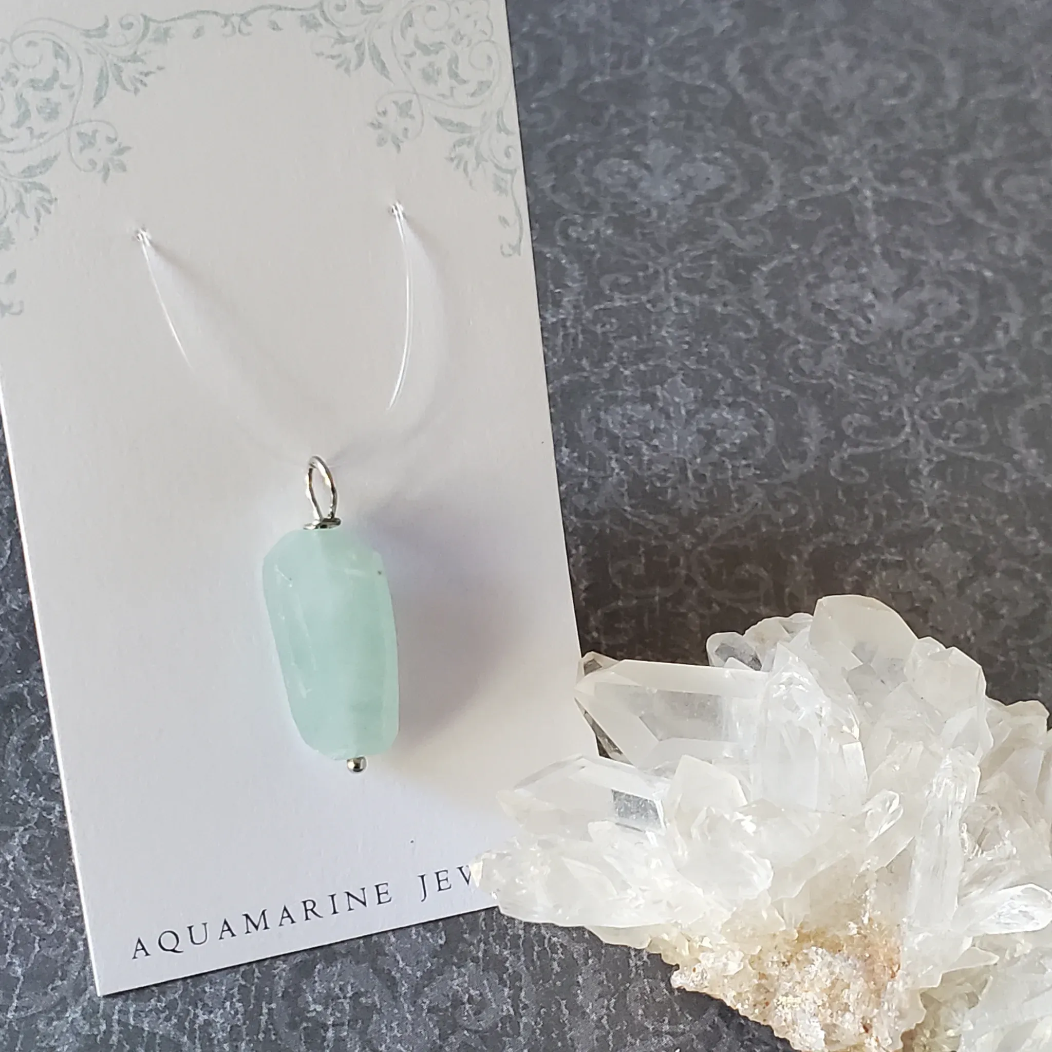 30mm x 11mm x 10mm Aquamarine Pendant (photo 2 of 9)