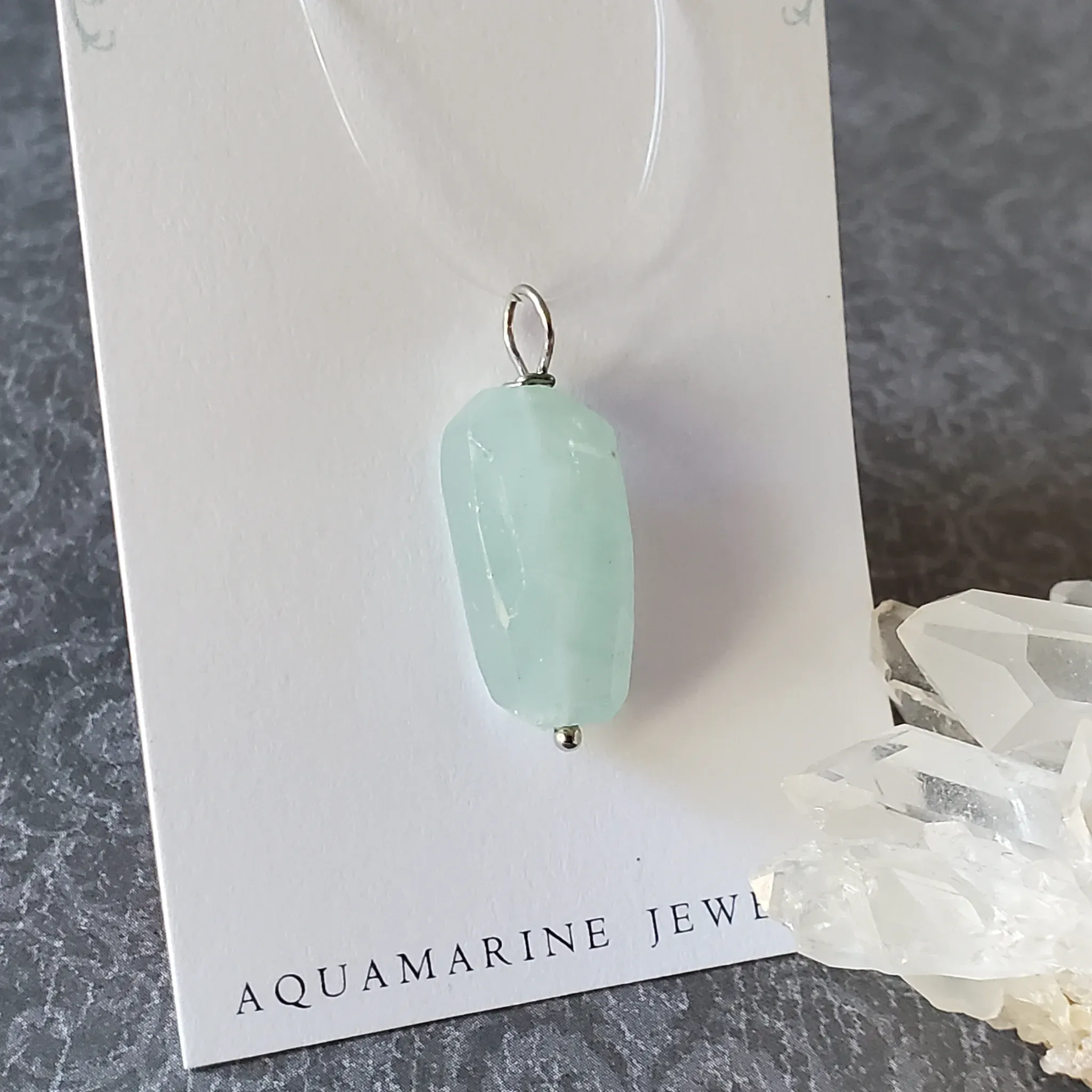 30mm x 11mm x 10mm Aquamarine Pendant (photo 4 of 9)