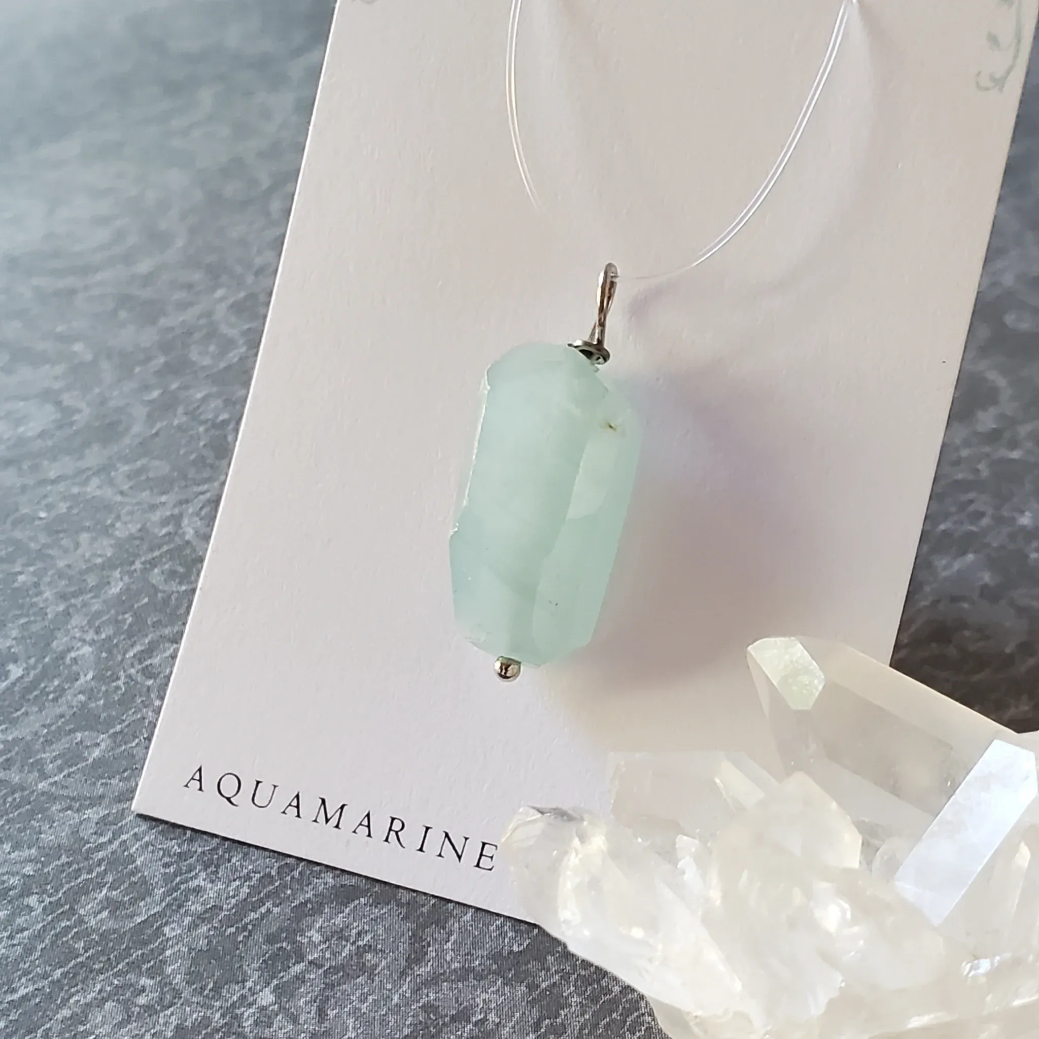 30mm x 11mm x 10mm Aquamarine Pendant (photo 5 of 9)
