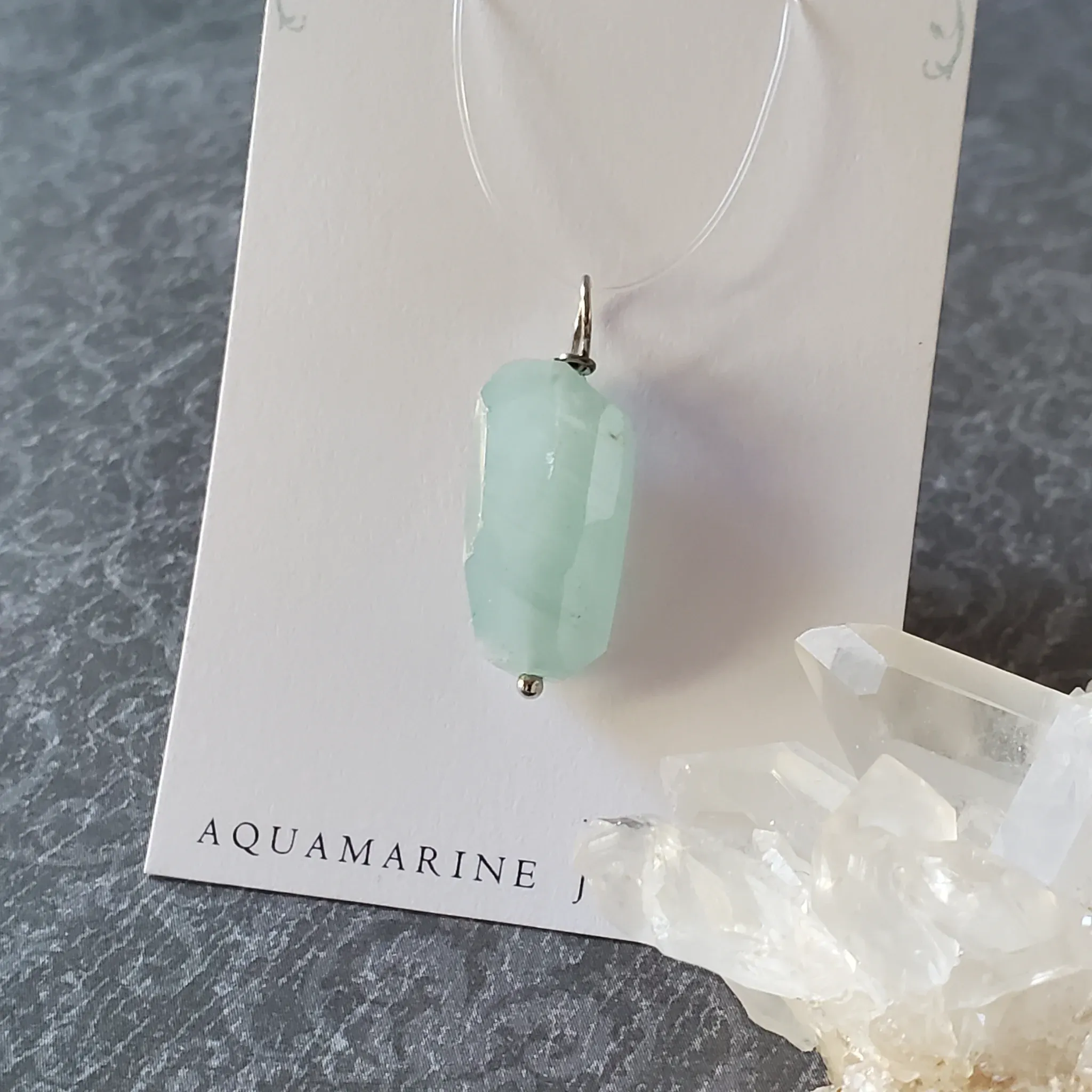 30mm x 11mm x 10mm Aquamarine Pendant (photo 6 of 9)