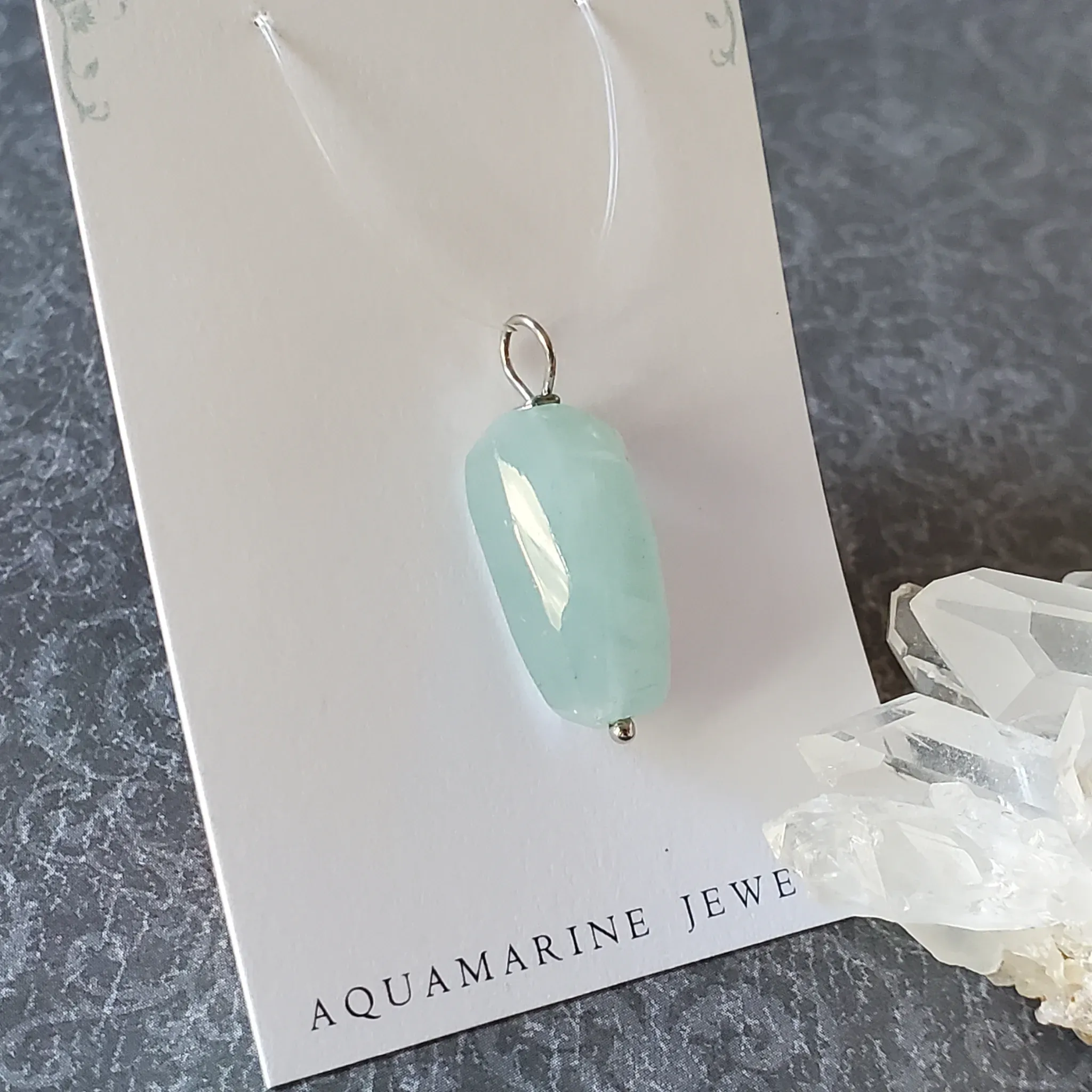 30mm x 11mm x 10mm Aquamarine Pendant (photo 7 of 9)