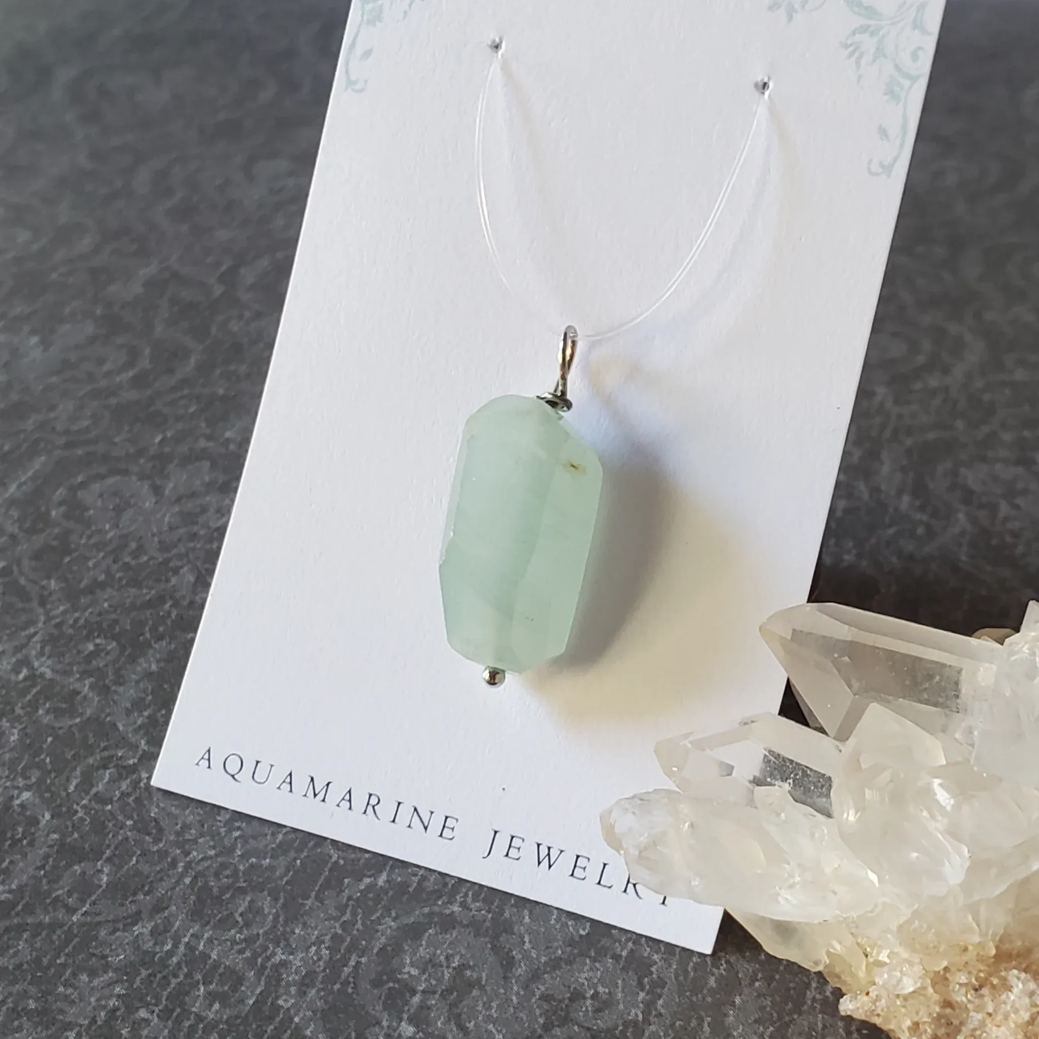 30mm x 11mm x 10mm Aquamarine Pendant (photo 8 of 9)