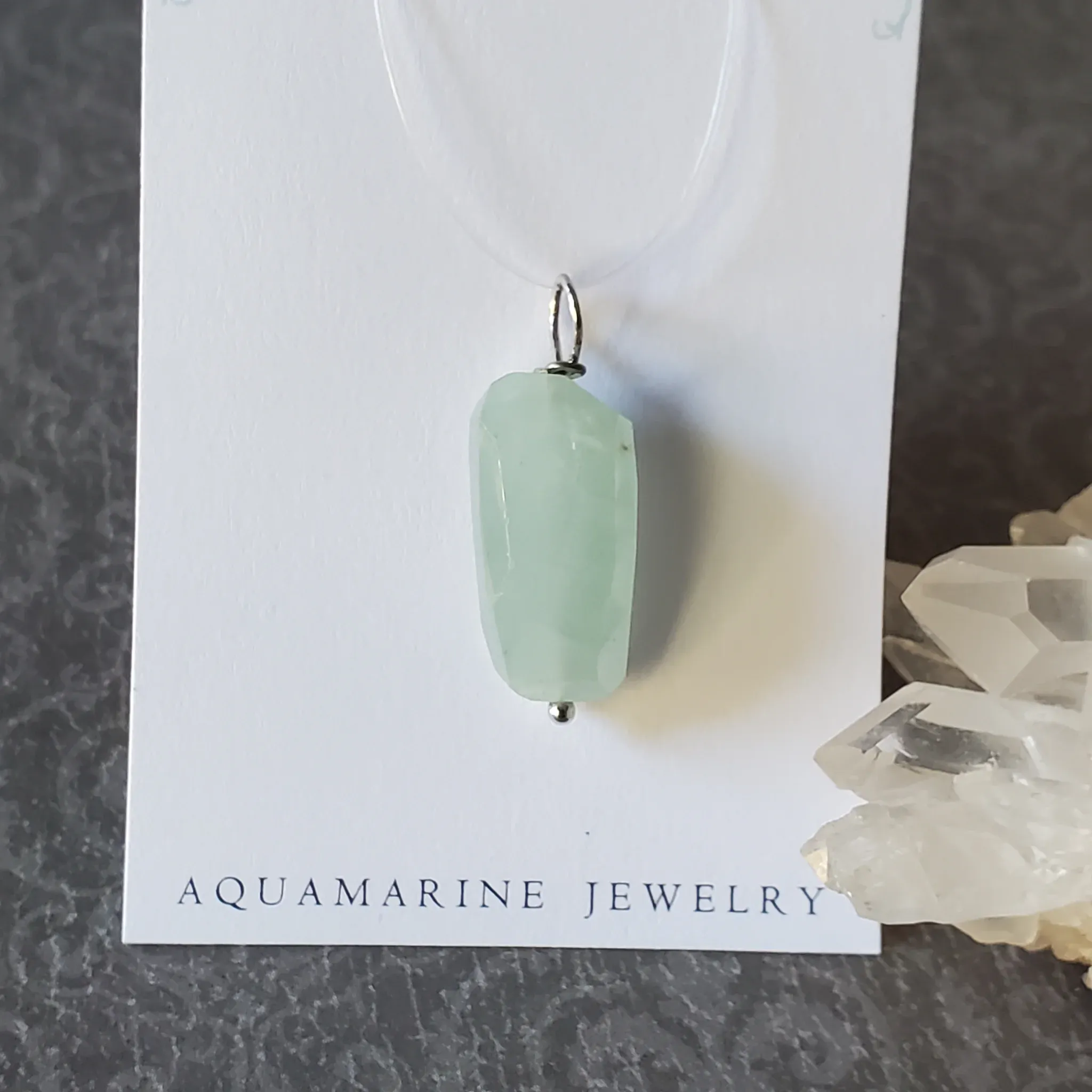 30mm x 11mm x 10mm Aquamarine Pendant (photo 9 of 9)