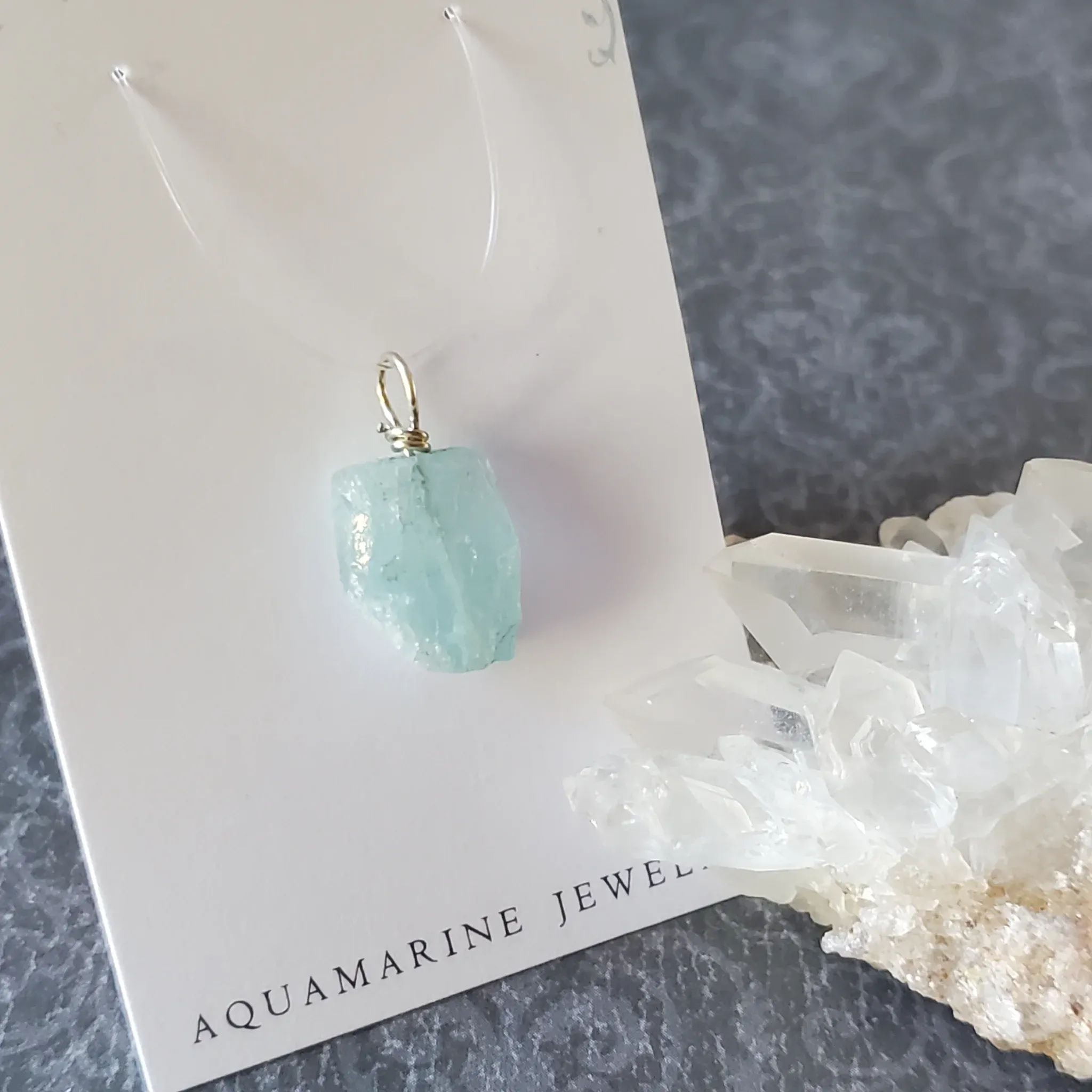 23mm x 12mm x 7mm Aquamarine Pendant