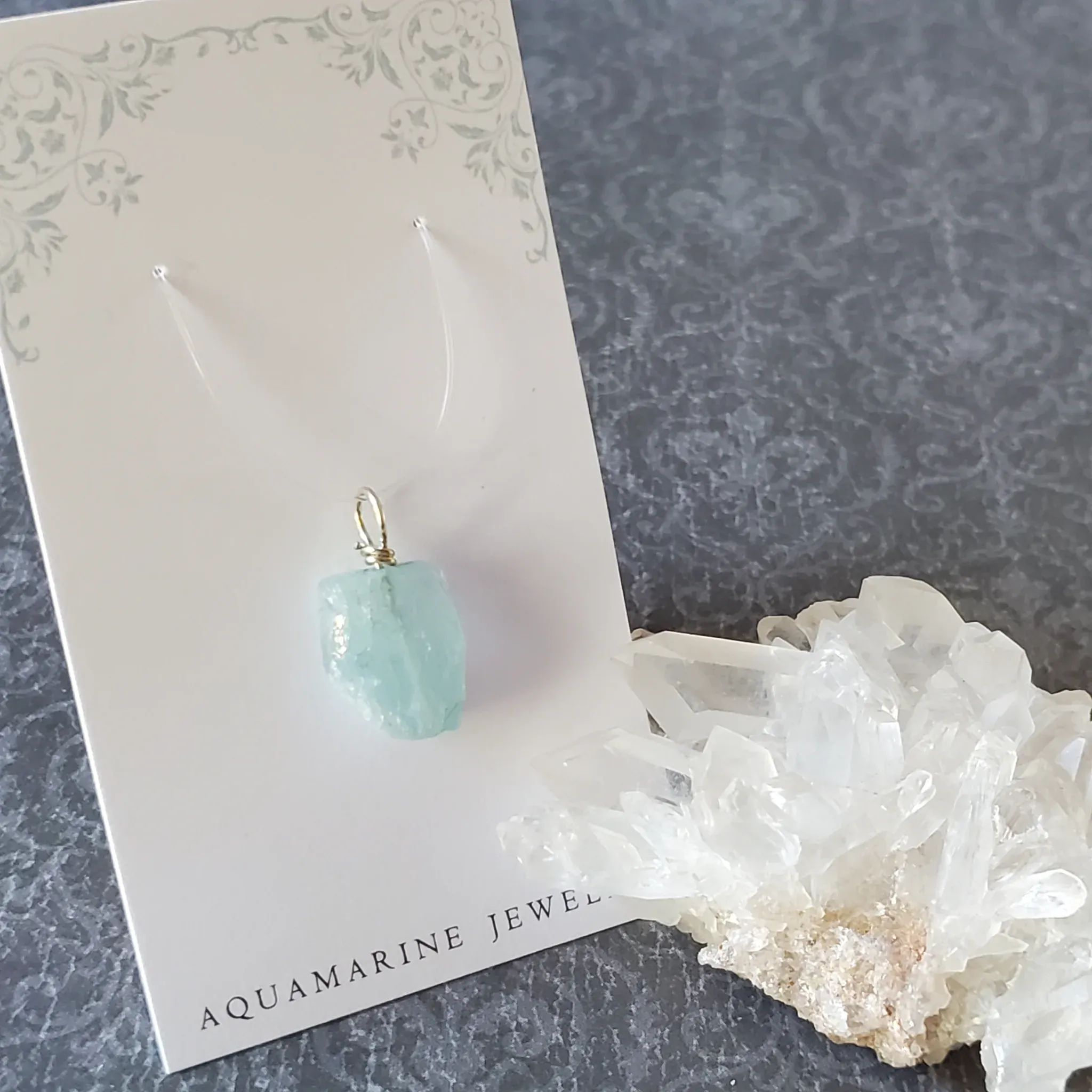 23mm x 12mm x 7mm Aquamarine Pendant (photo 2 of 9)