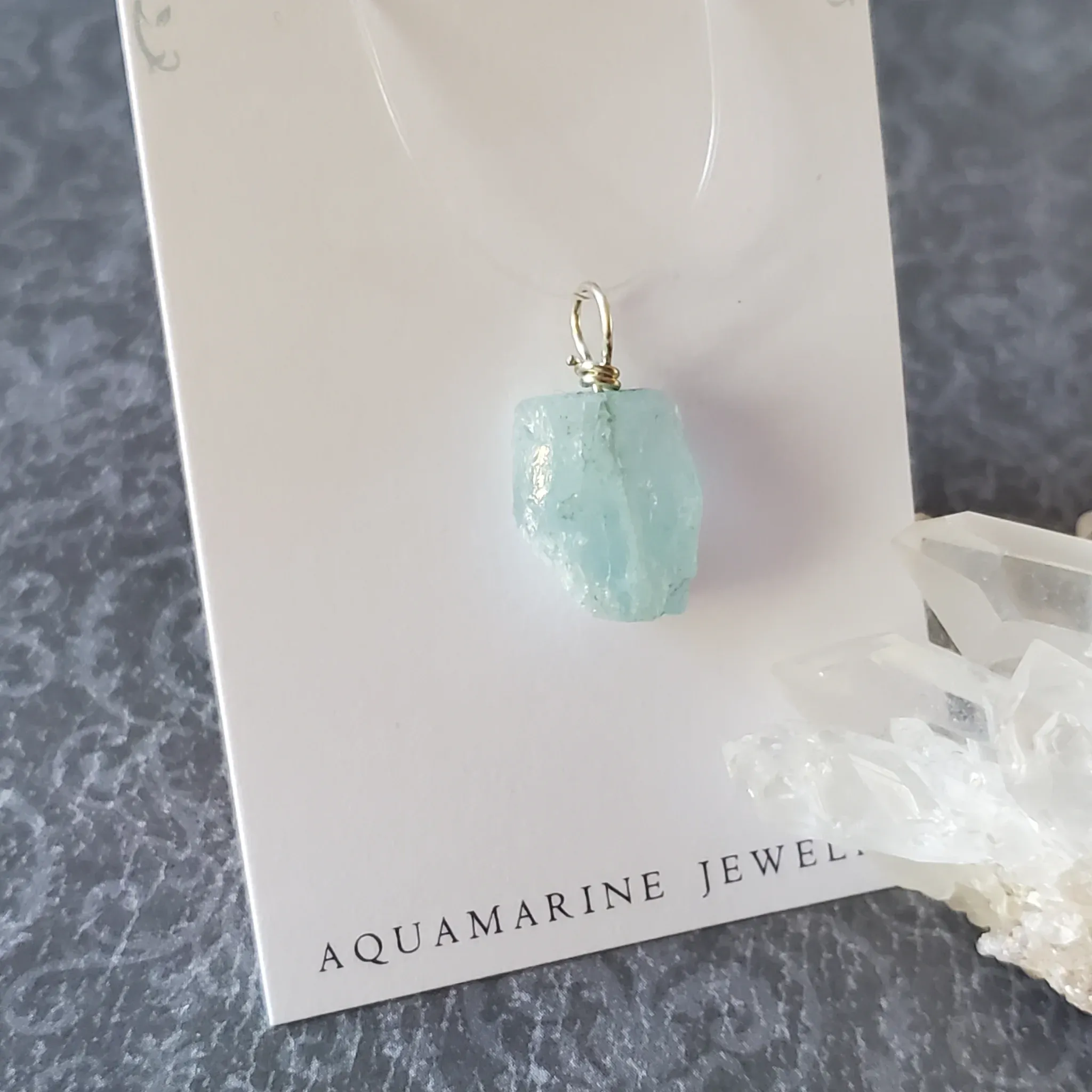 23mm x 12mm x 7mm Aquamarine Pendant (photo 3 of 9)