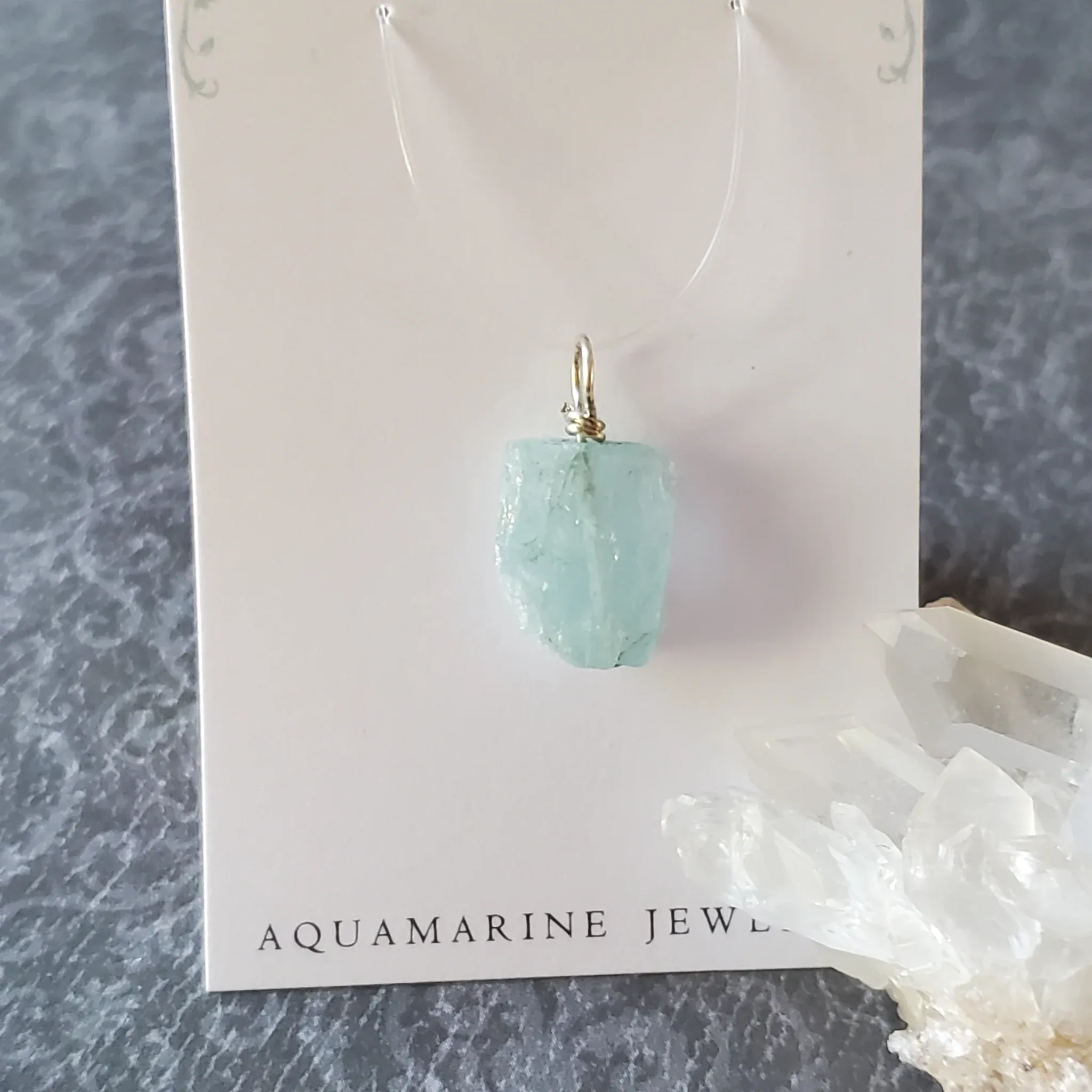 23mm x 12mm x 7mm Aquamarine Pendant (photo 4 of 9)
