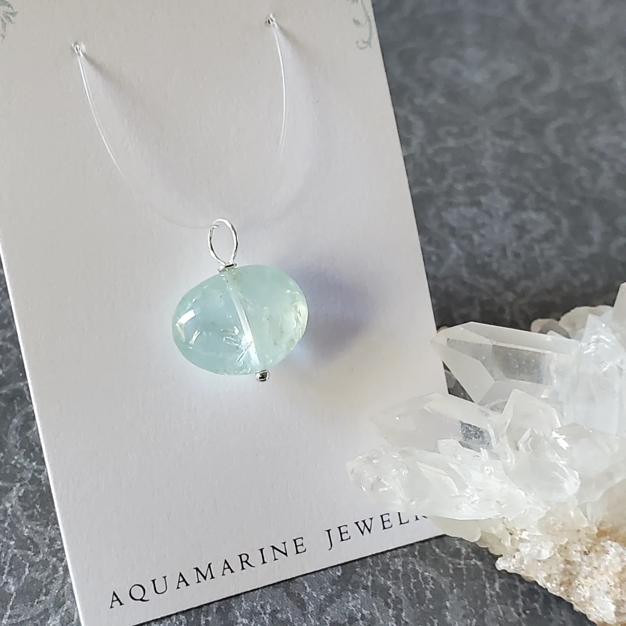 20mm x 16mm x 9mm Aquamarine Pendant