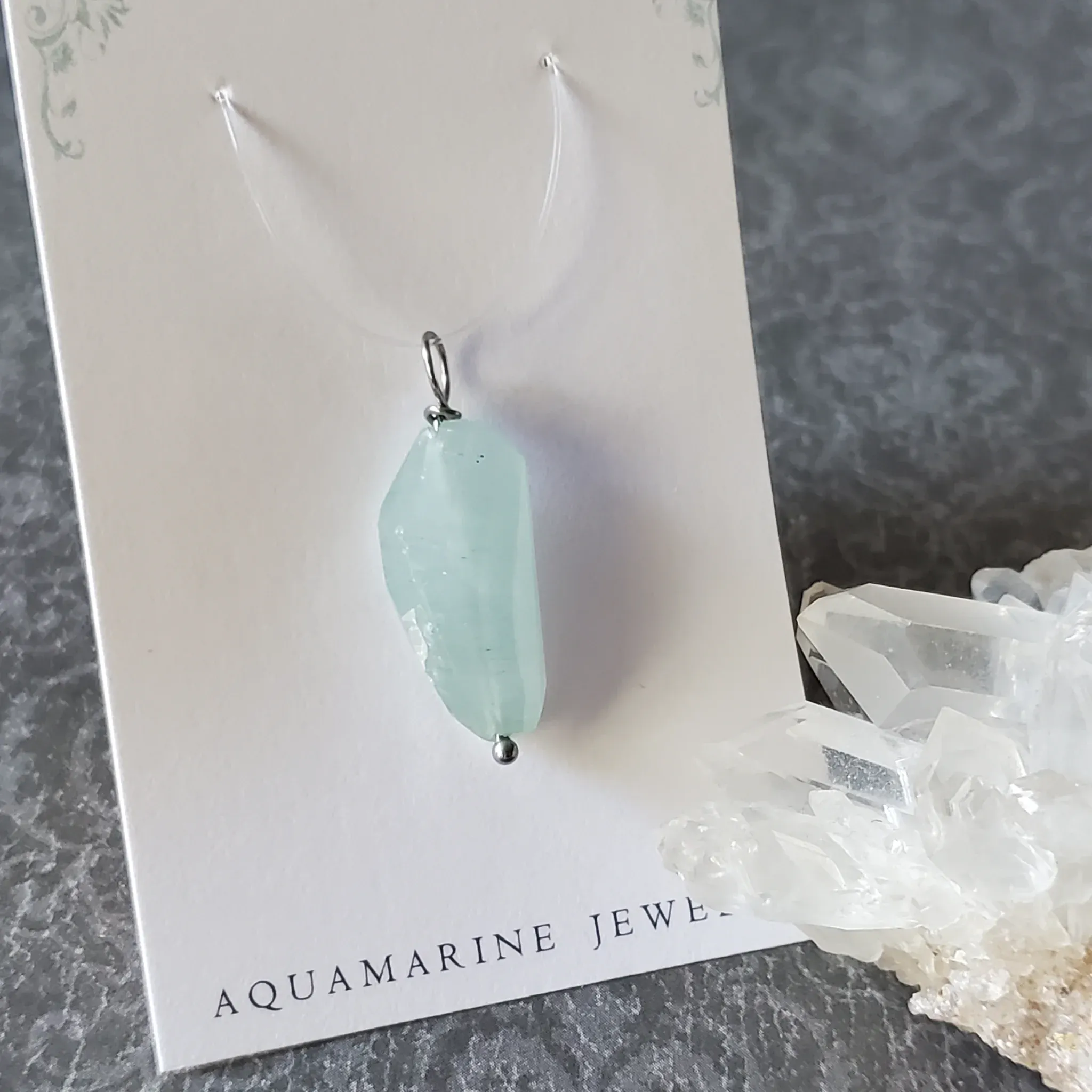 31mm x 11mm x 8mm Aquamarine Pendant (photo 10 of 10)