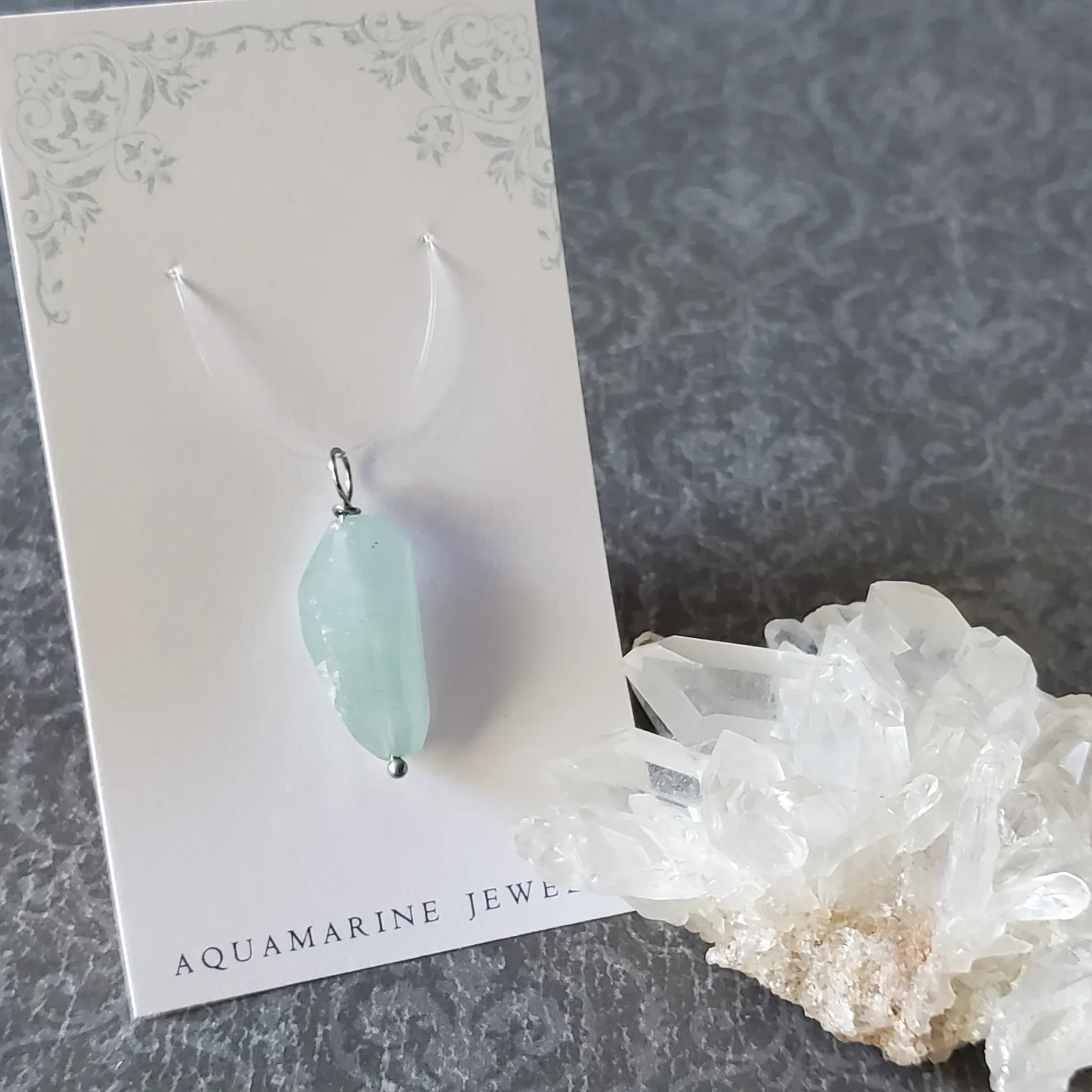 31mm x 11mm x 8mm Aquamarine Pendant (photo 9 of 10)
