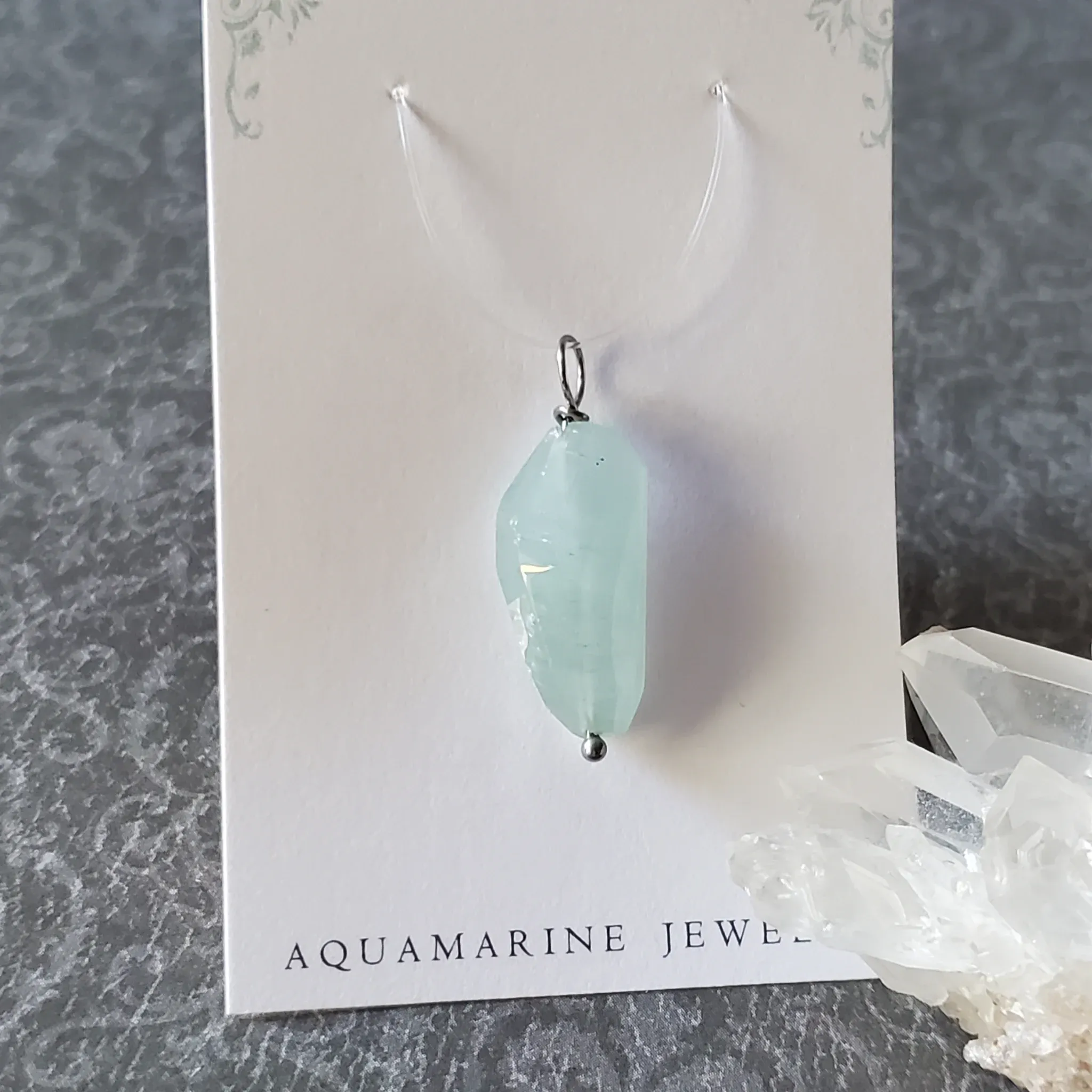 31mm x 11mm x 8mm Aquamarine Pendant (photo 8 of 10)