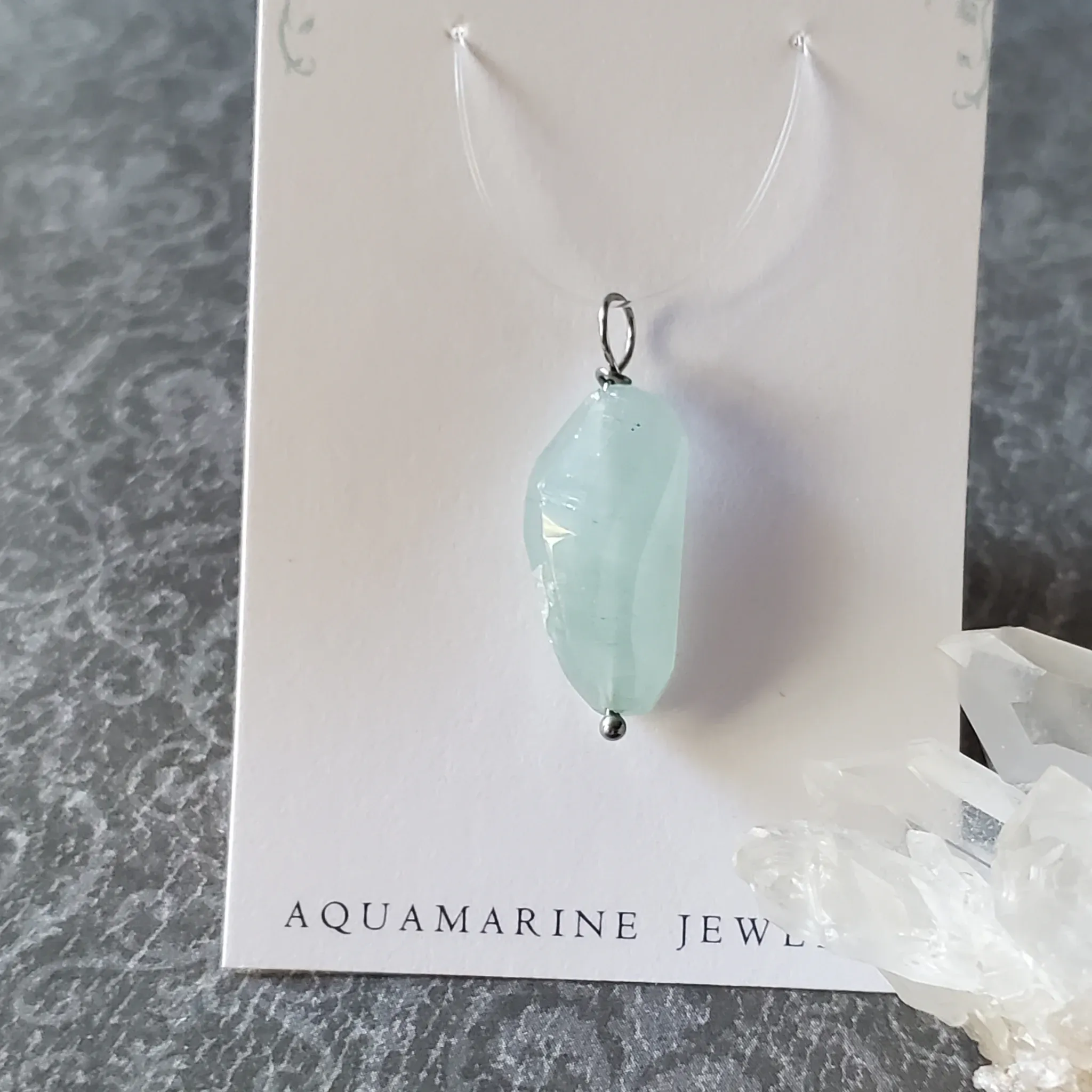 31mm x 11mm x 8mm Aquamarine Pendant (photo 7 of 10)