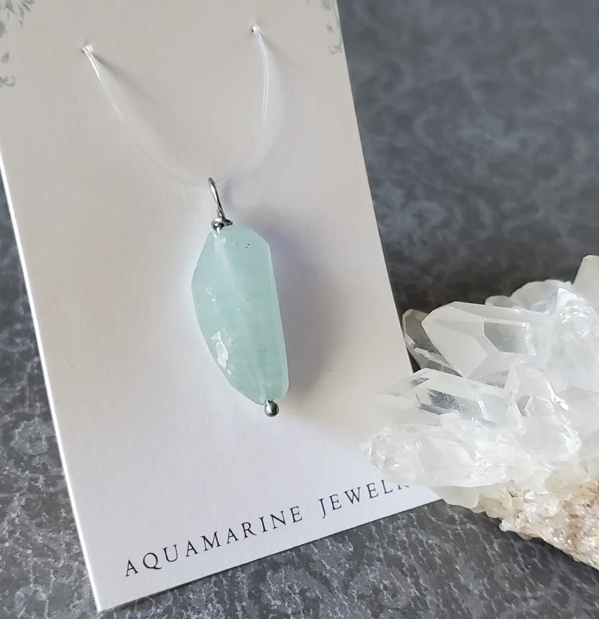 31mm x 11mm x 8mm Aquamarine Pendant (photo 6 of 10)