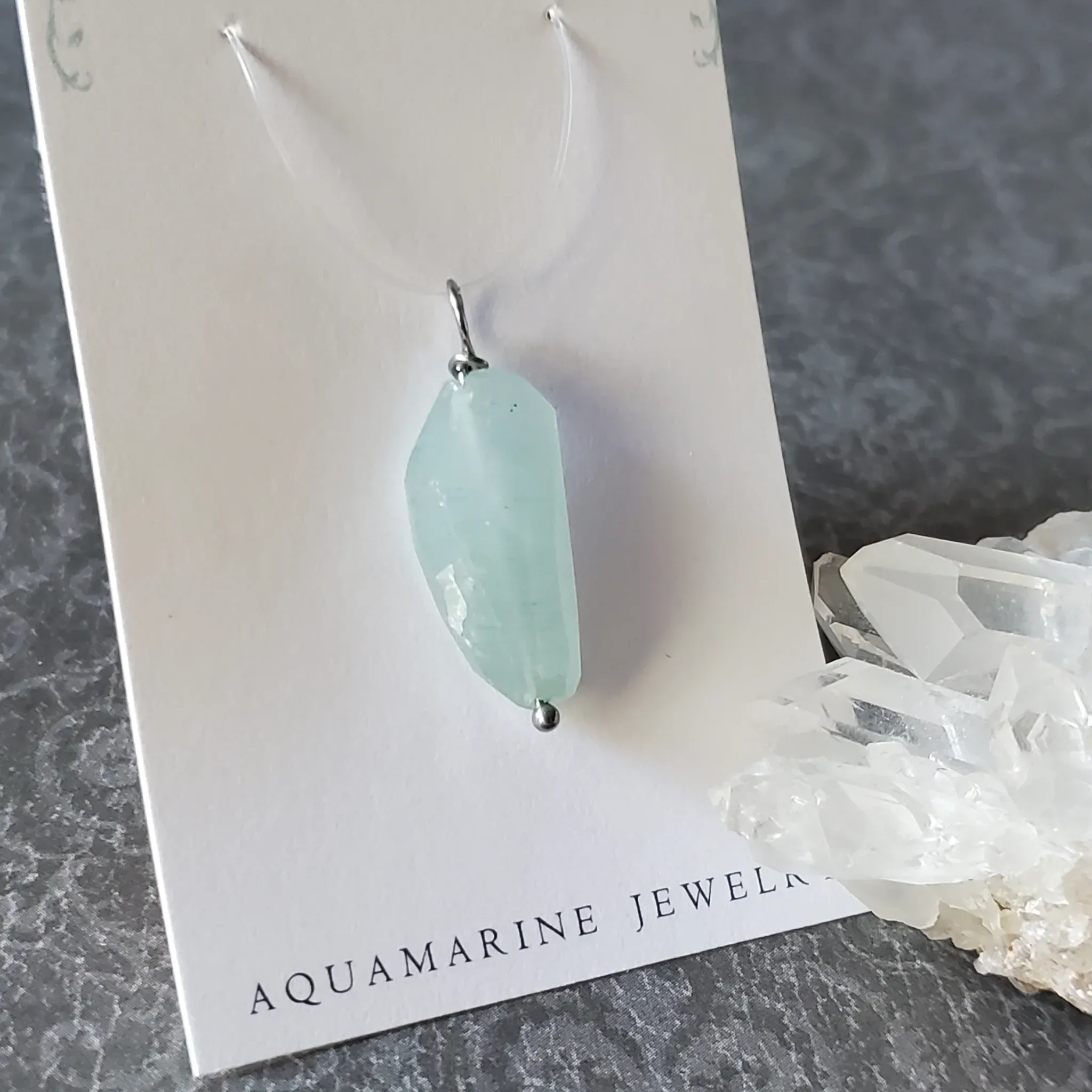 31mm x 11mm x 8mm Aquamarine Pendant (photo 5 of 10)
