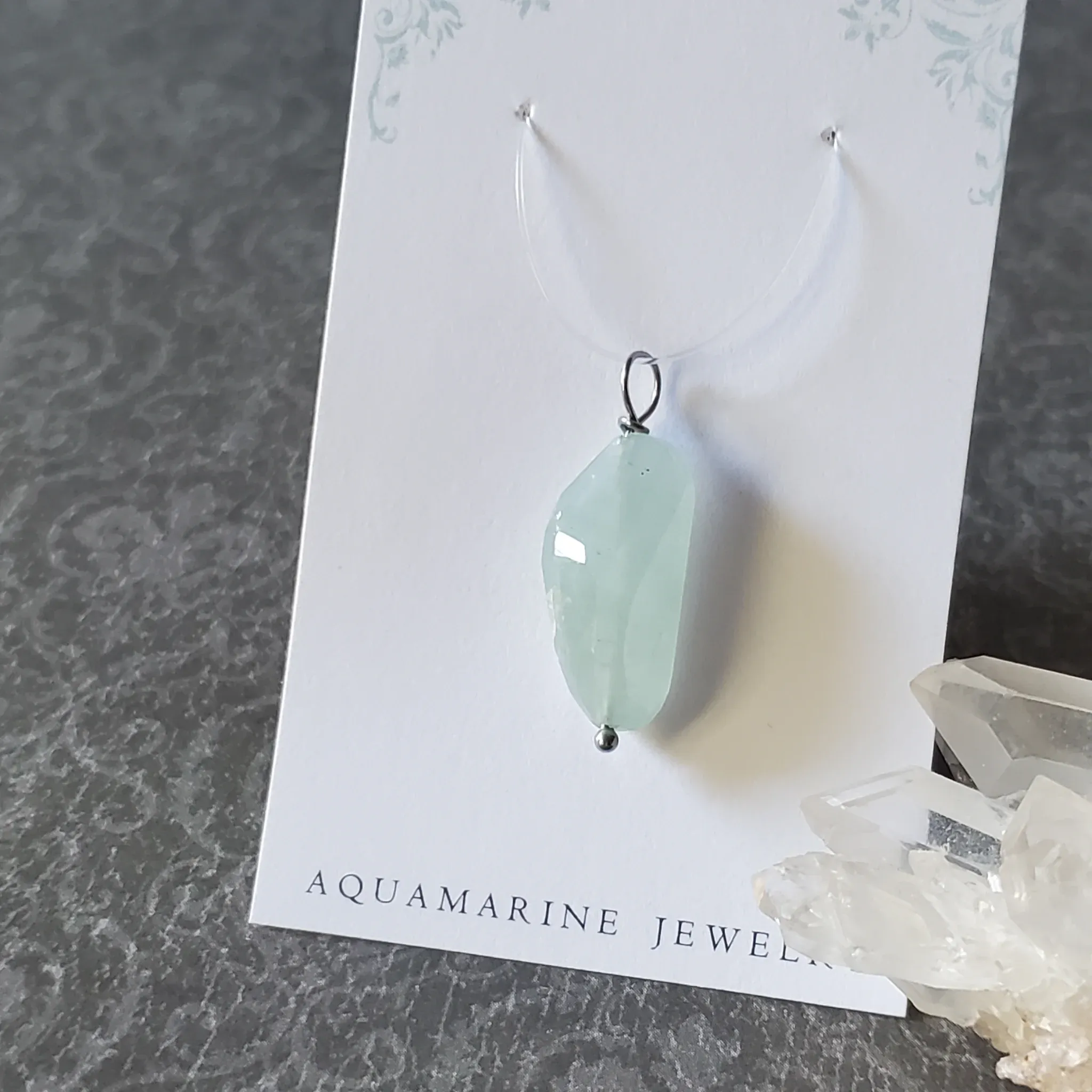31mm x 11mm x 8mm Aquamarine Pendant (photo 4 of 10)