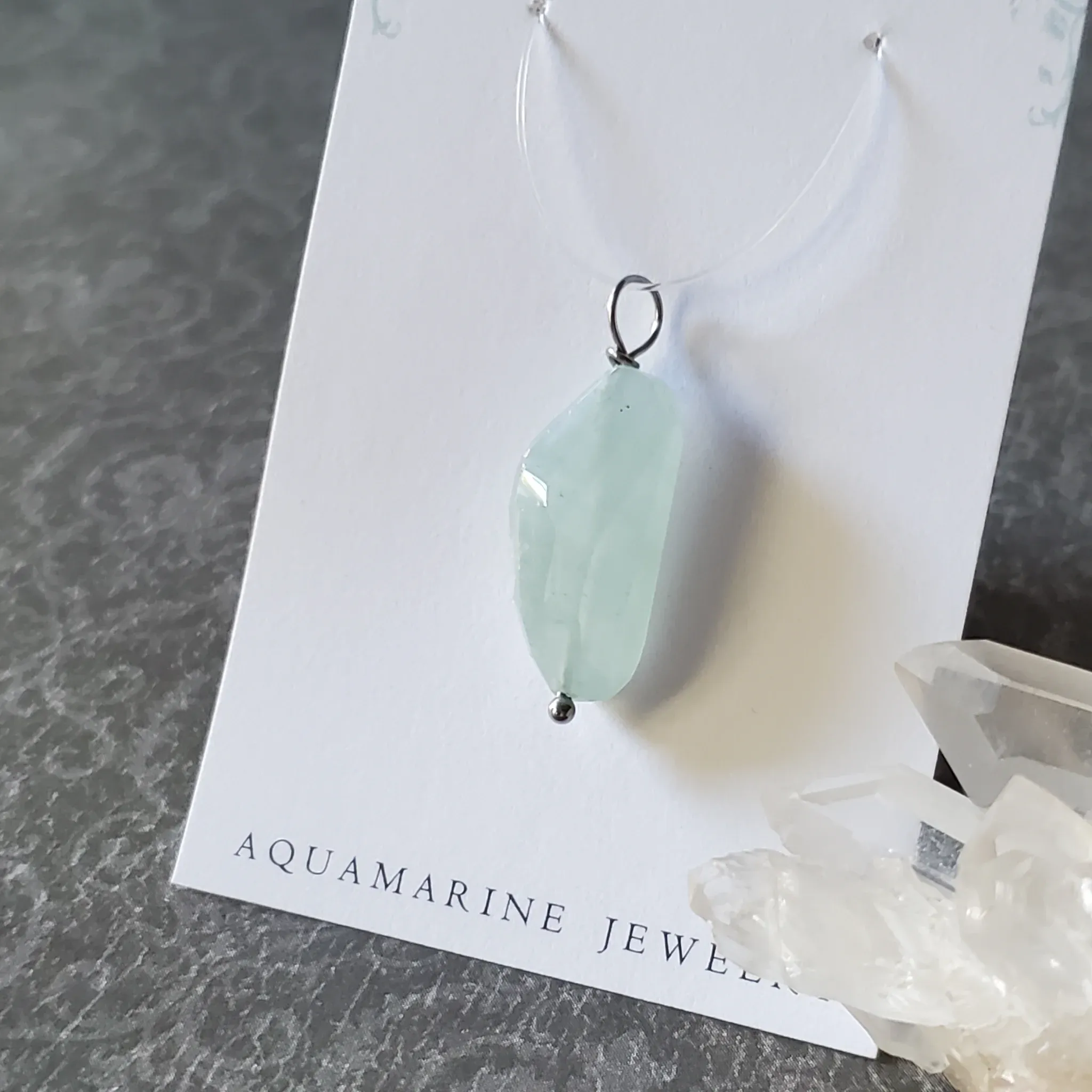 31mm x 11mm x 8mm Aquamarine Pendant (photo 3 of 10)
