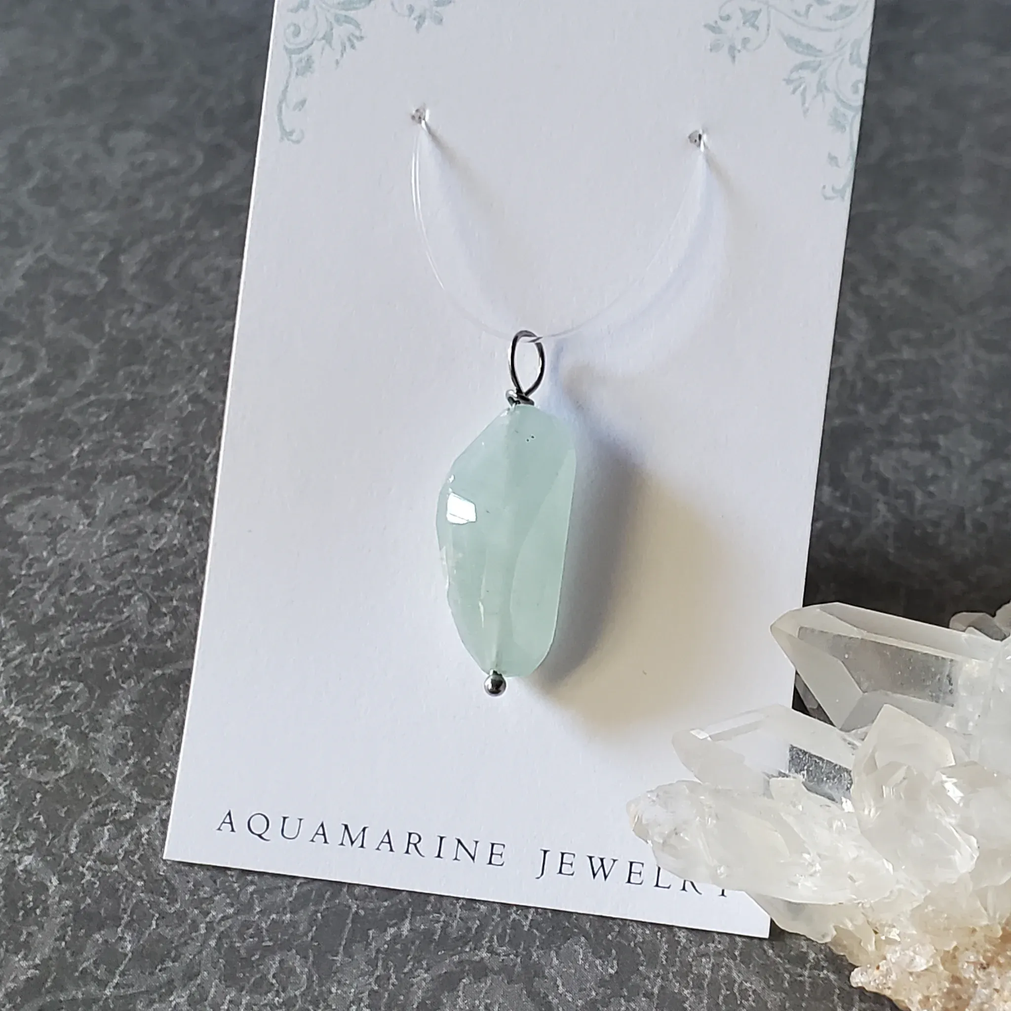 31mm x 11mm x 8mm Aquamarine Pendant (photo 2 of 10)