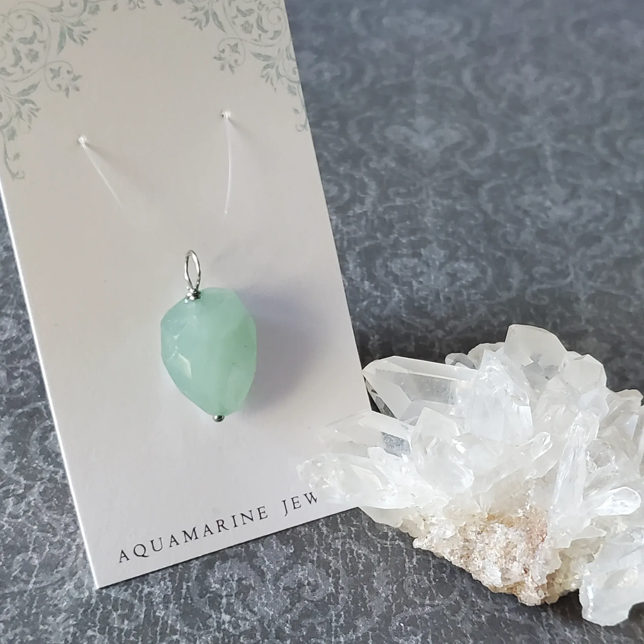 27mm x 15mm x 9mm Aquamarine Pendant (photo 2 of 10)