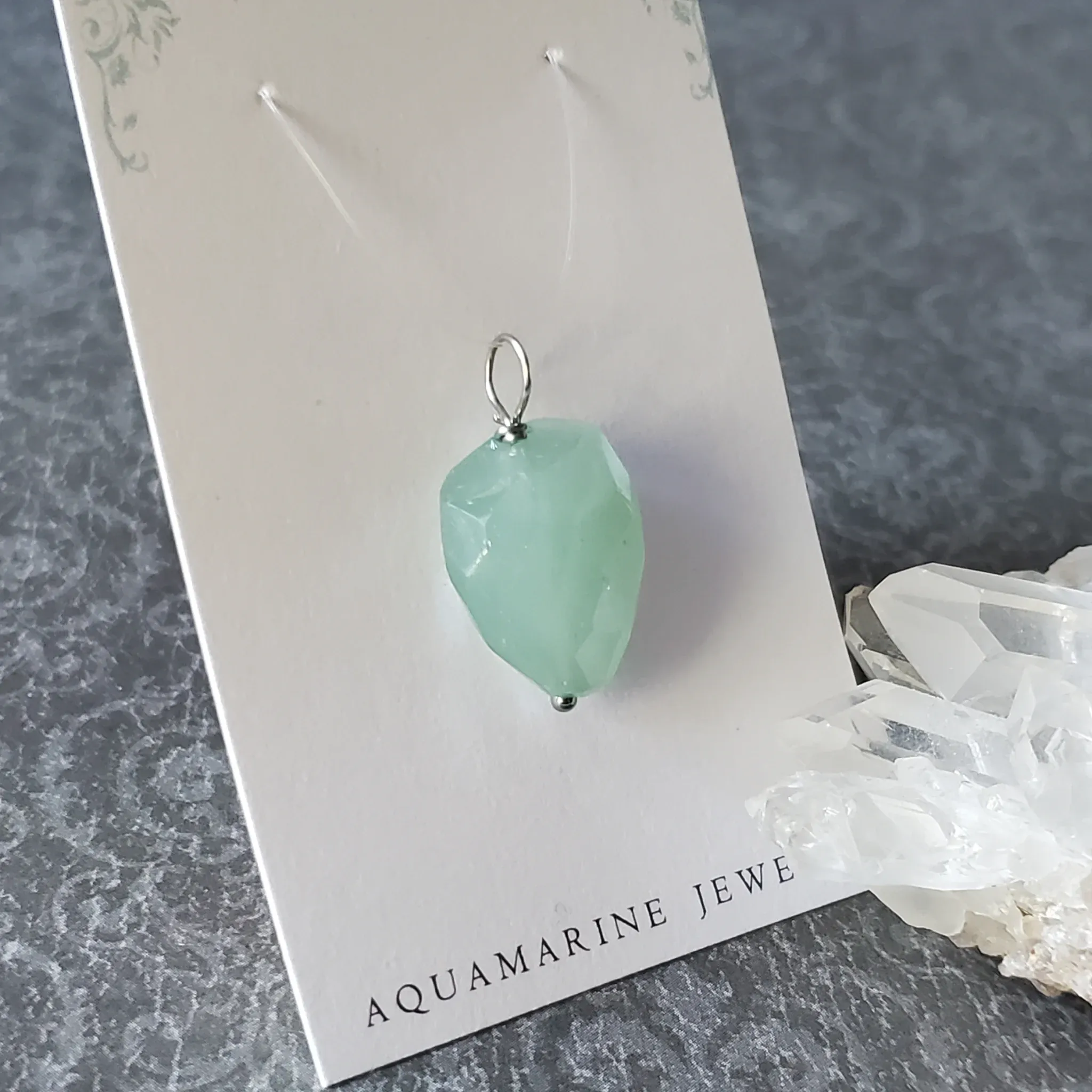 27mm x 15mm x 9mm Aquamarine Pendant (photo 3 of 10)