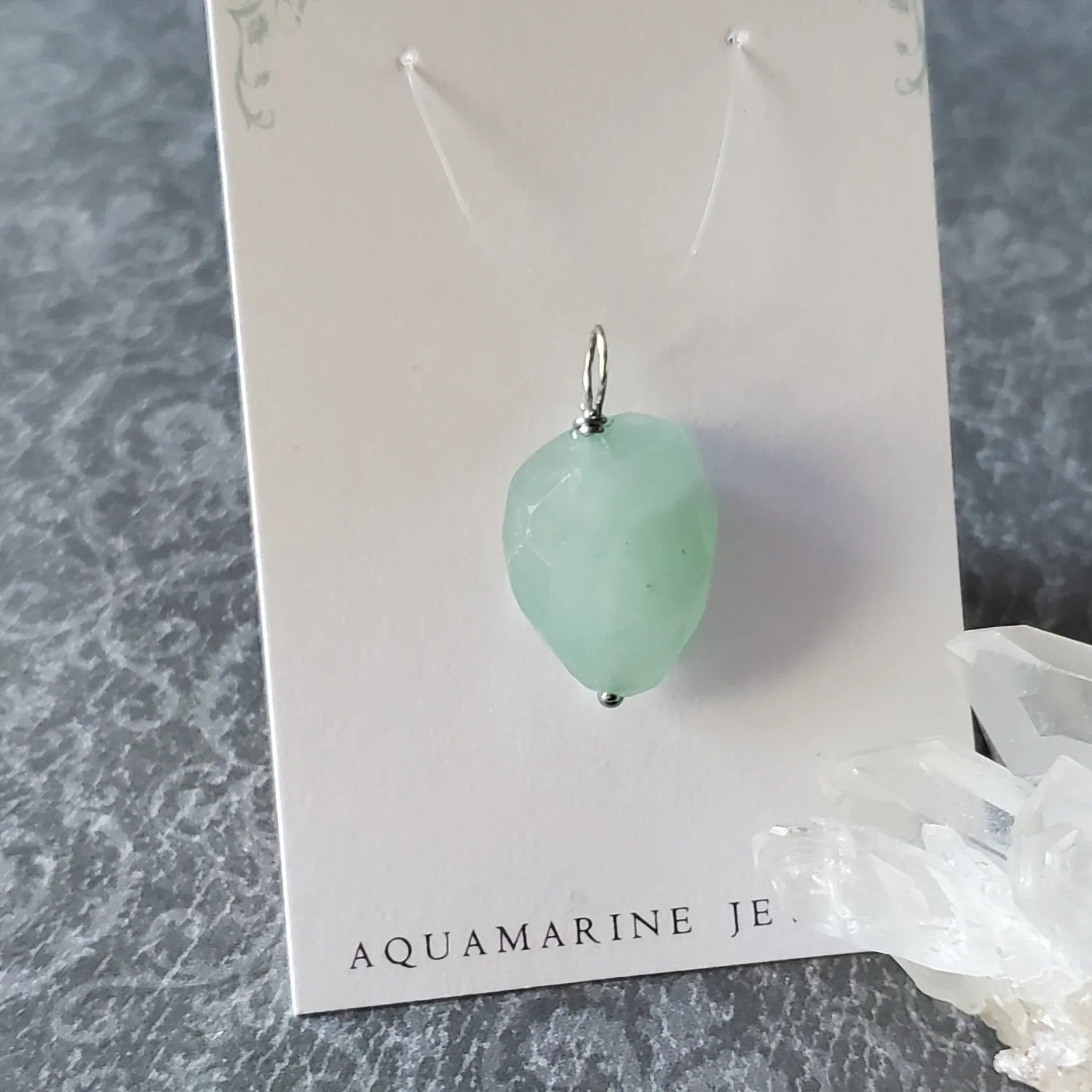 27mm x 15mm x 9mm Aquamarine Pendant (photo 5 of 10)