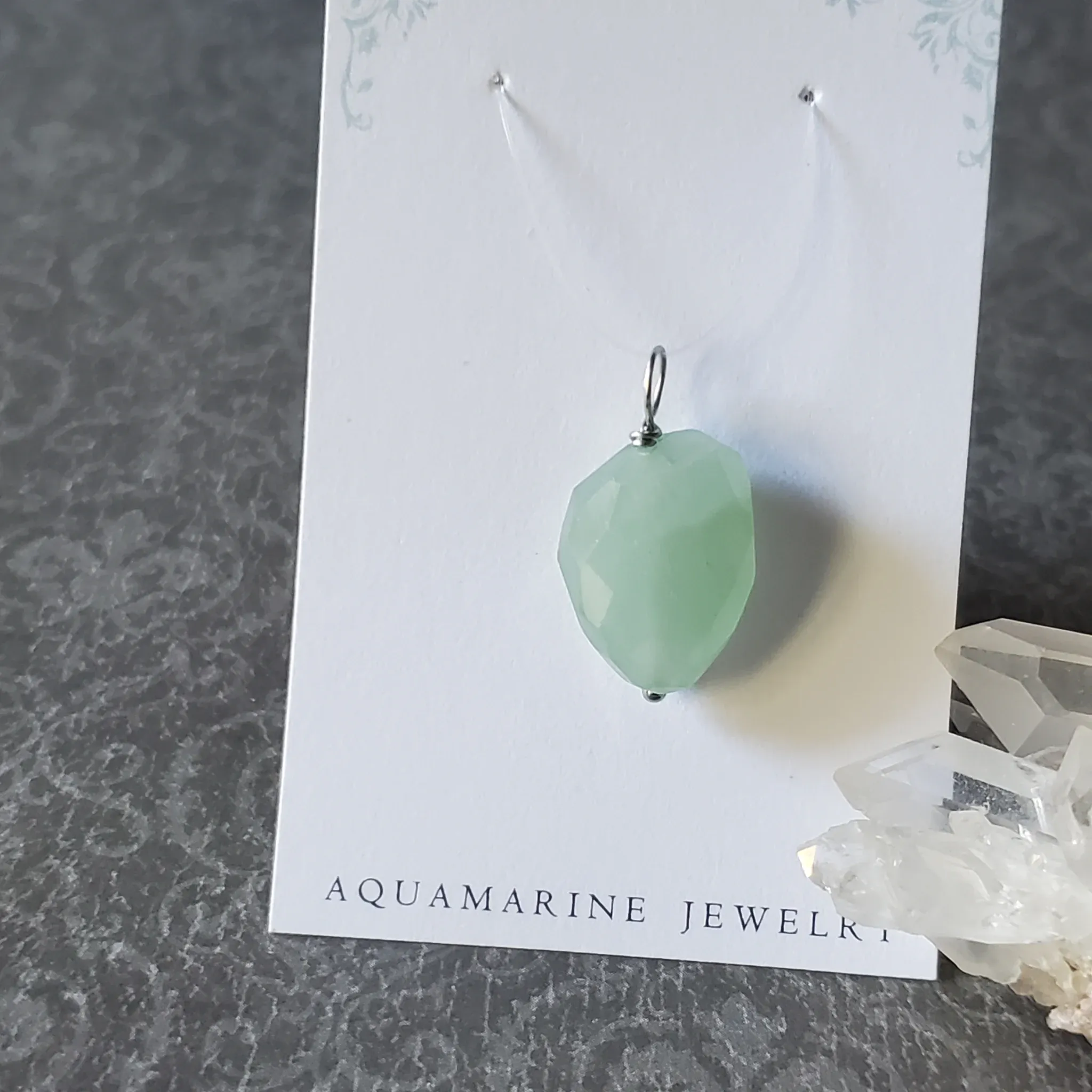 27mm x 15mm x 9mm Aquamarine Pendant (photo 4 of 10)