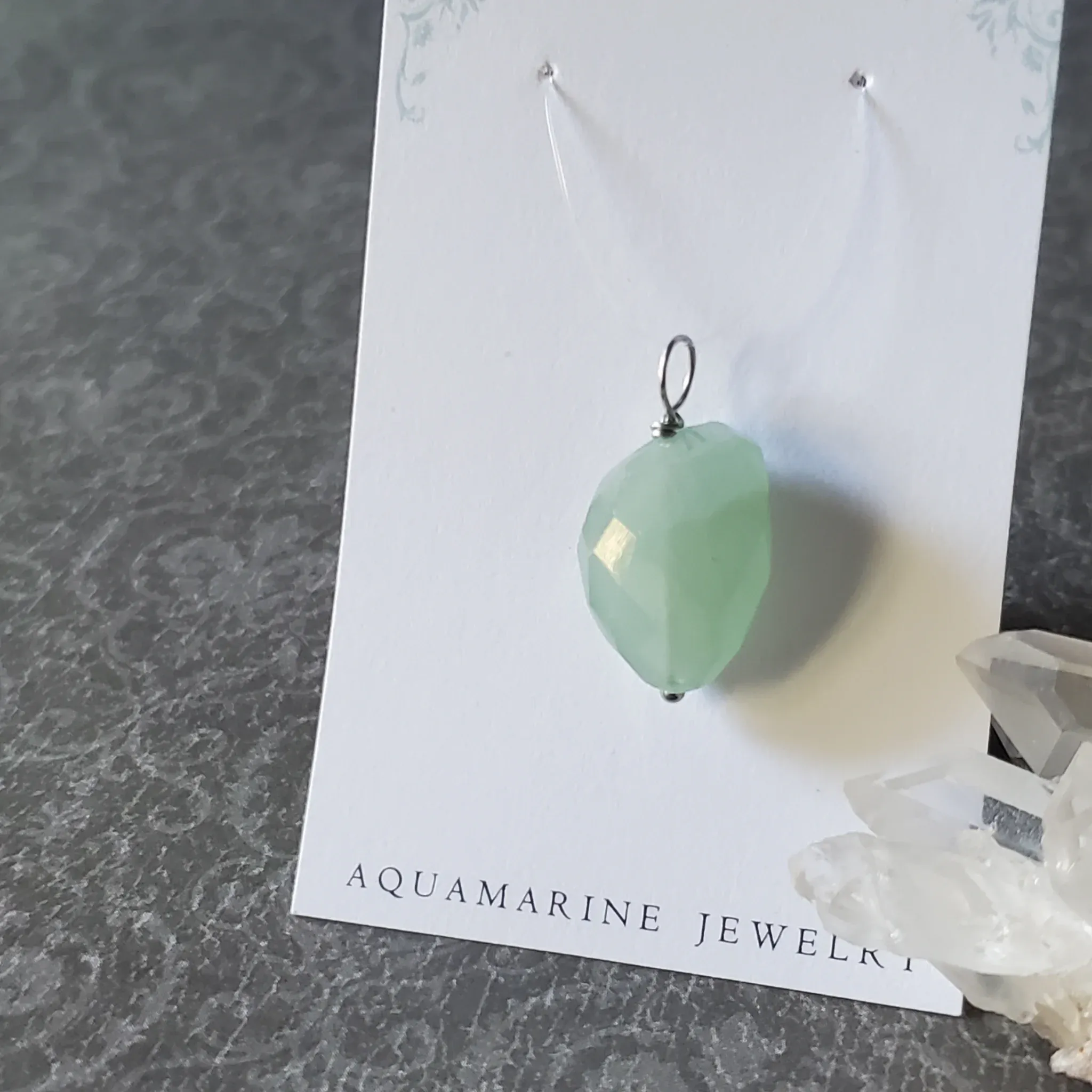 27mm x 15mm x 9mm Aquamarine Pendant (photo 6 of 10)