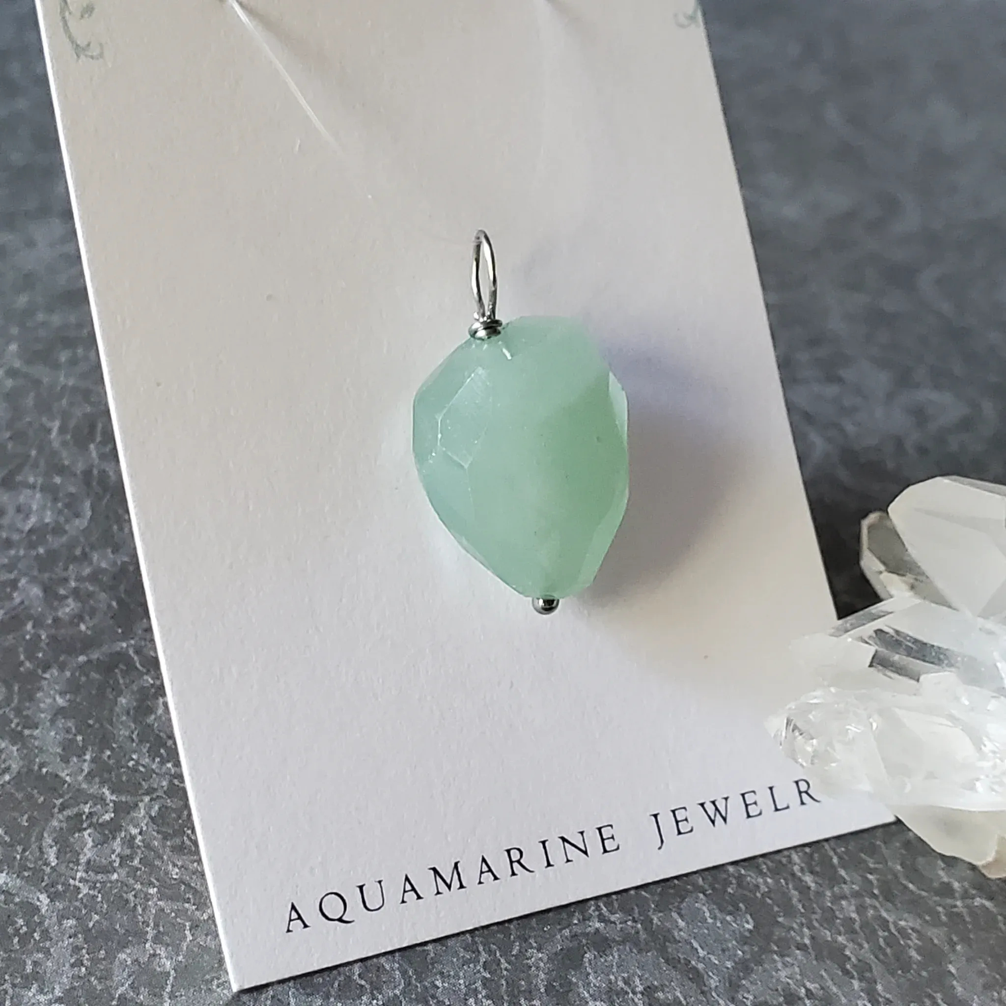27mm x 15mm x 9mm Aquamarine Pendant (photo 7 of 10)