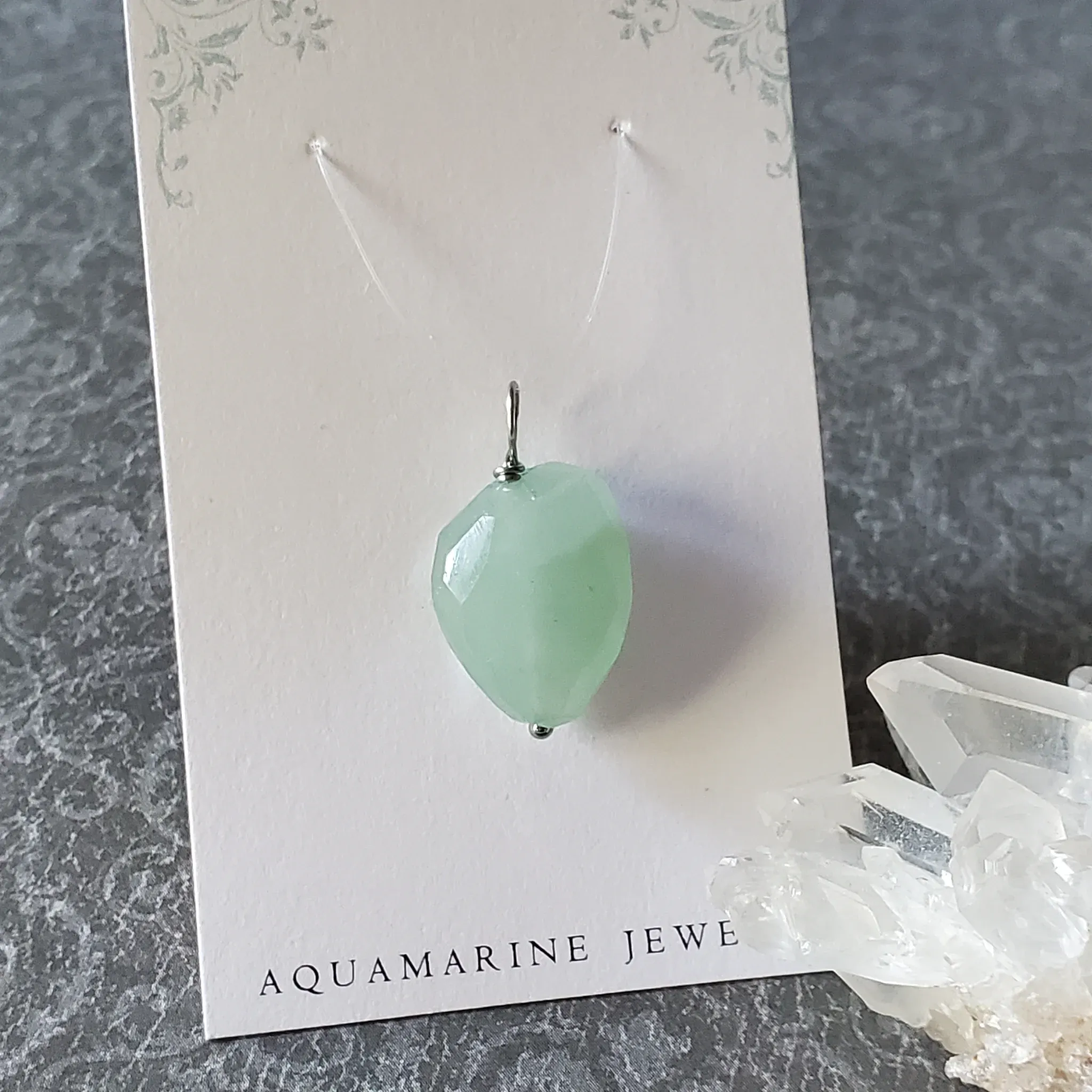 27mm x 15mm x 9mm Aquamarine Pendant (photo 8 of 10)