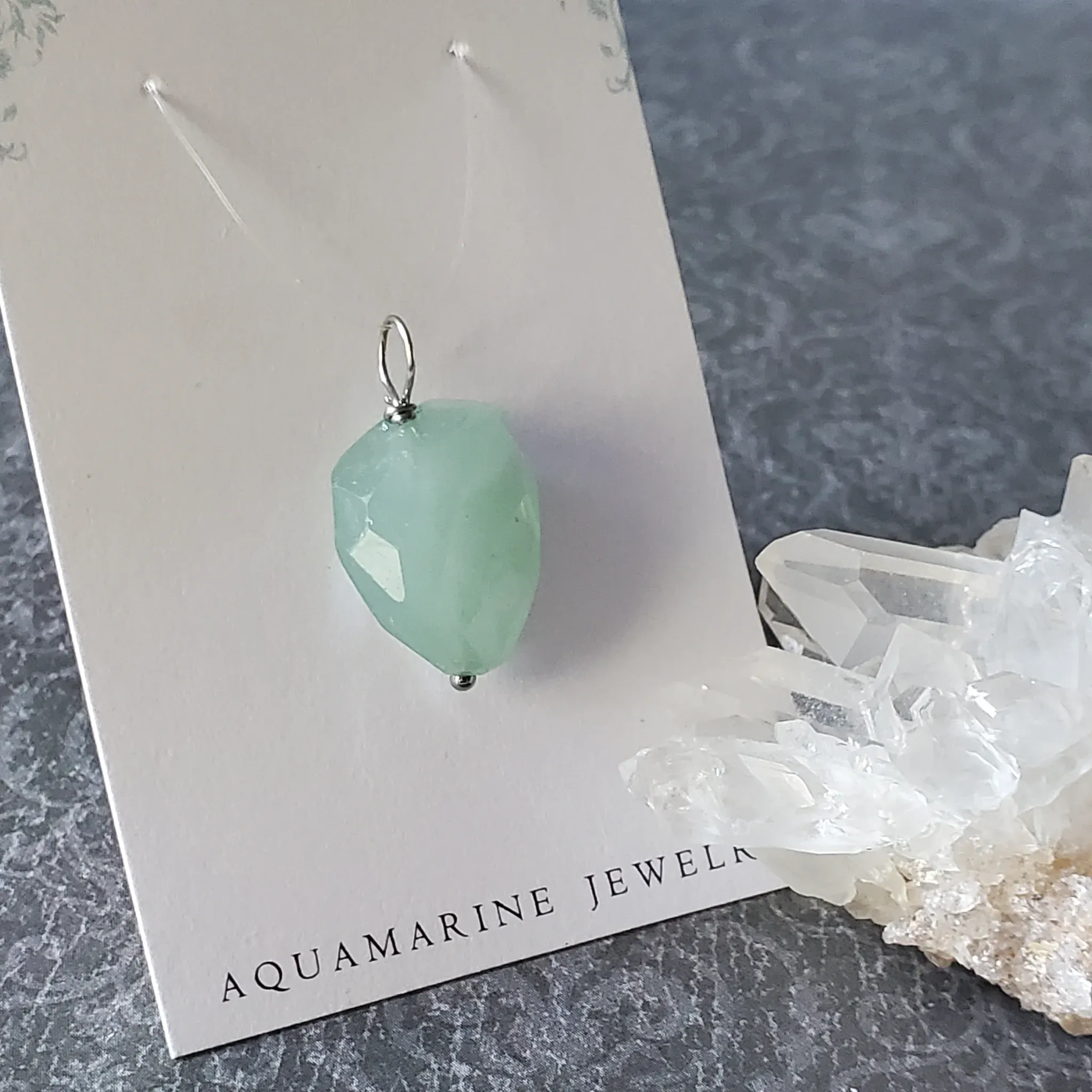 27mm x 15mm x 9mm Aquamarine Pendant
