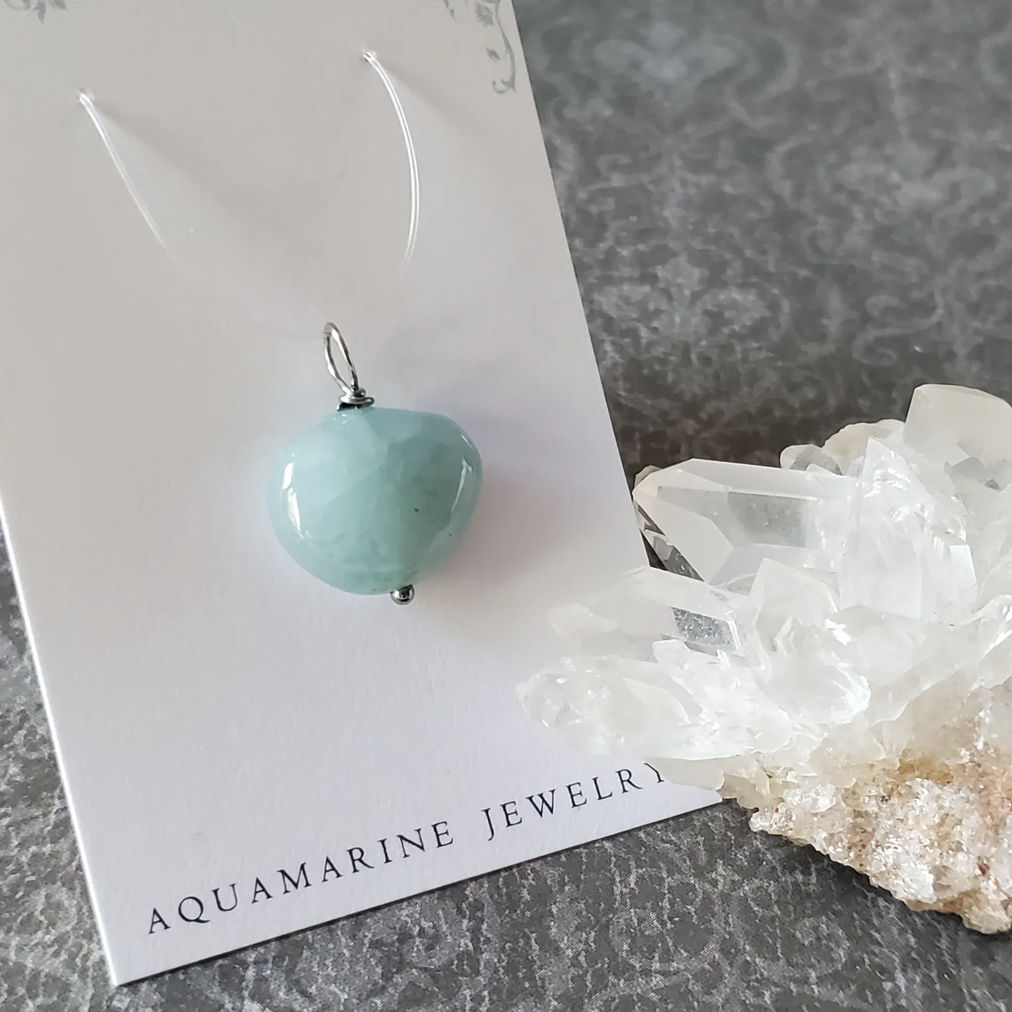 23mm x 18mm x 8mm Aquamarine Pendant