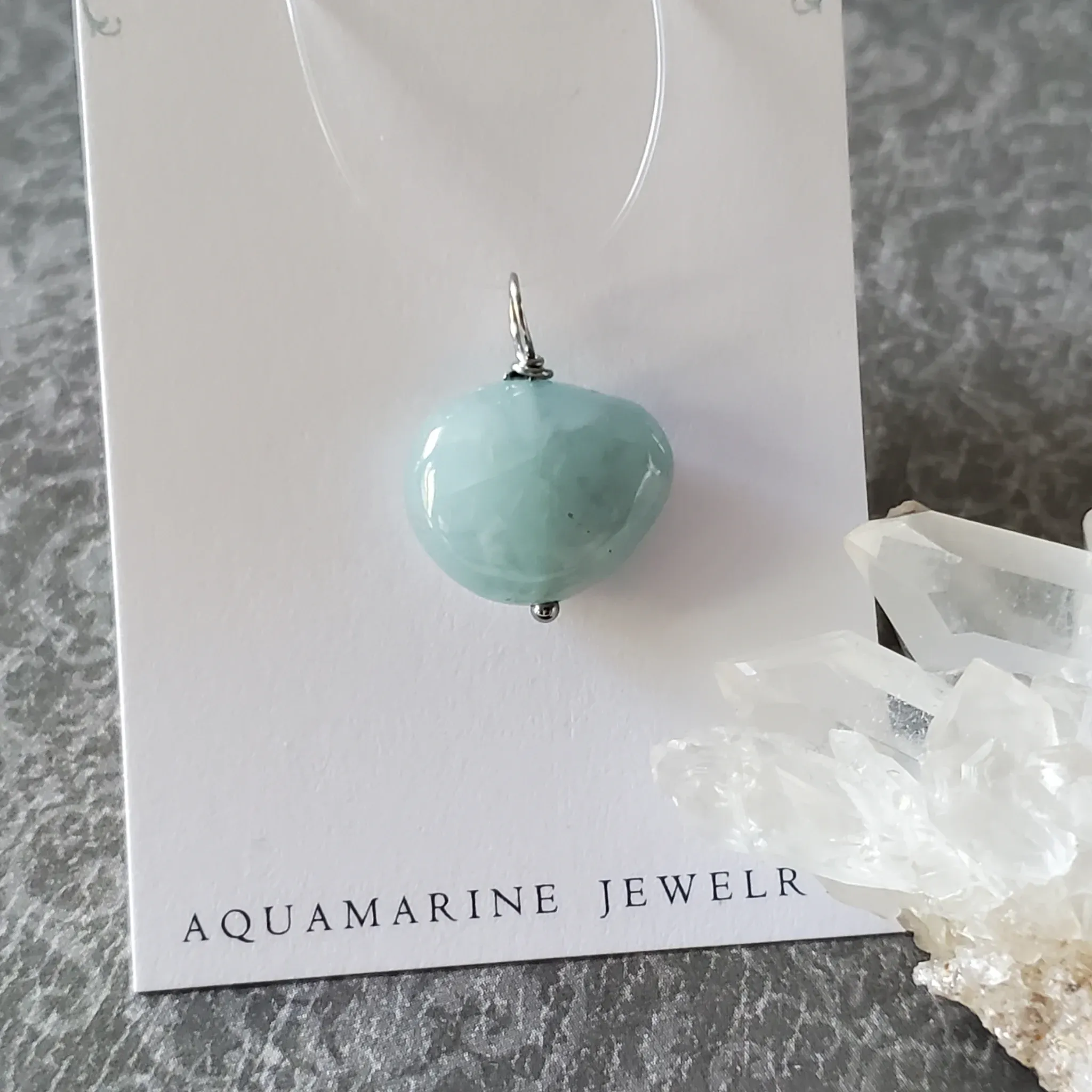 23mm x 18mm x 8mm Aquamarine Pendant (photo 3 of 9)