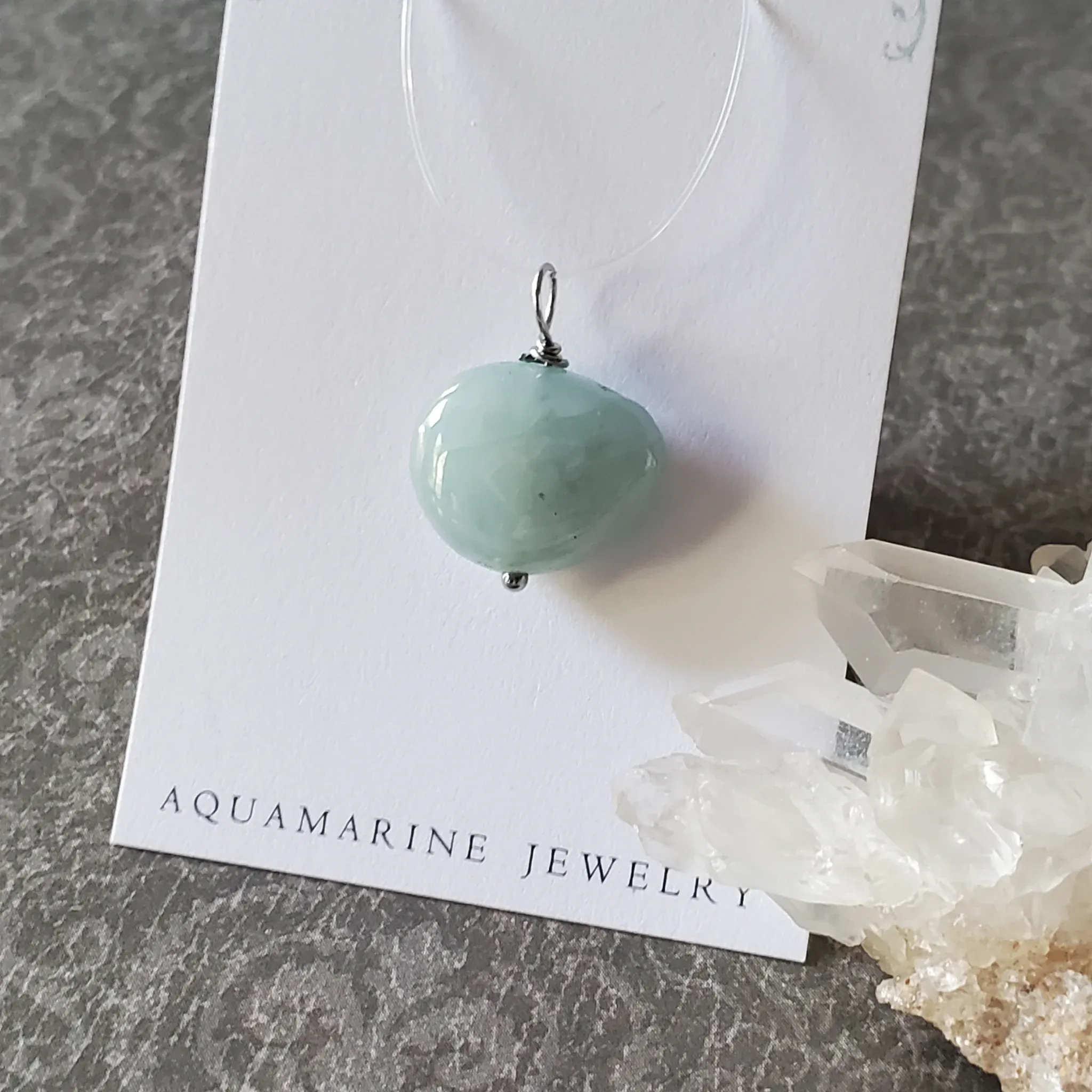 23mm x 18mm x 8mm Aquamarine Pendant (photo 4 of 9)